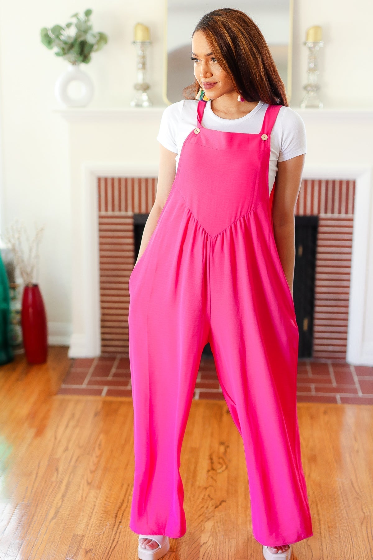 Shop Summer Dreaming Wide Leg Overalls-Jumpsuit at Ruby Joy Boutique, a Women's Clothing Store in Pickerington, Ohio