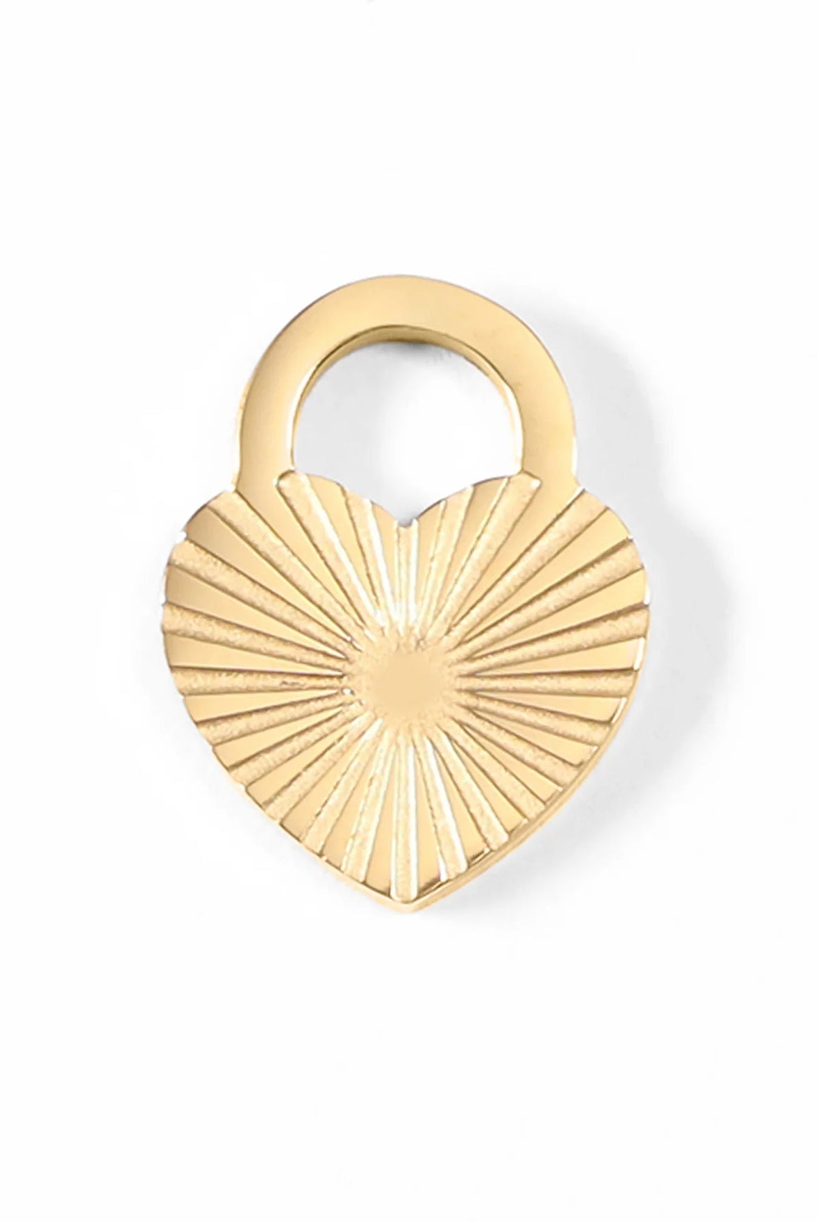 Shop Sunburst Heart Lock Charm- at Ruby Joy Boutique, a Women's Clothing Store in Pickerington, Ohio