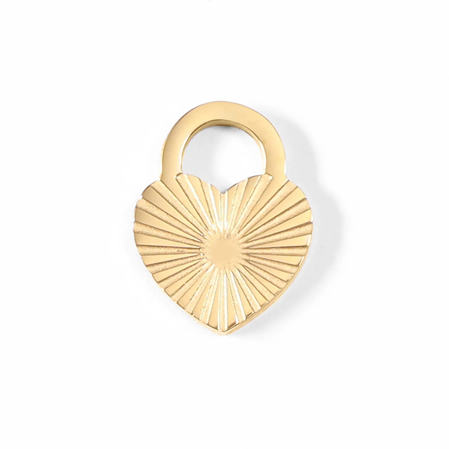 Shop Sunburst Heart Lock Charm- at Ruby Joy Boutique, a Women's Clothing Store in Pickerington, Ohio