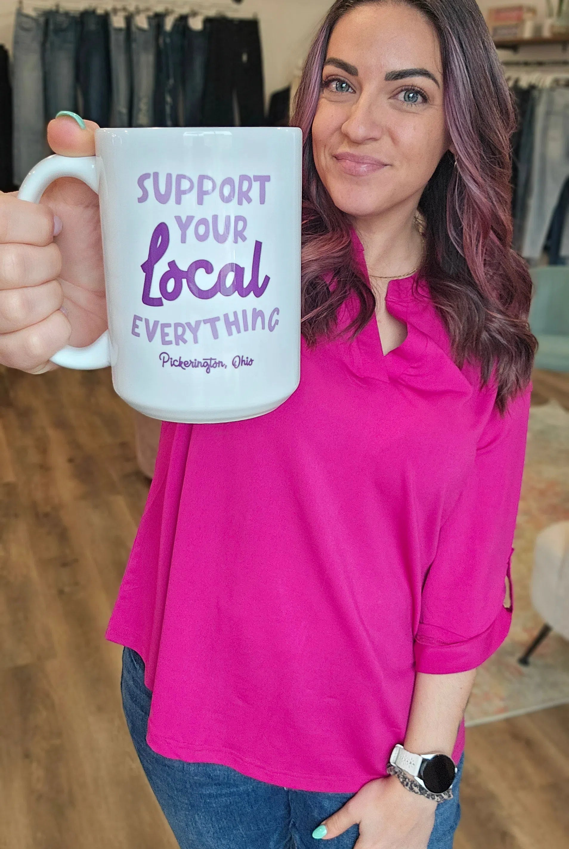 Shop Support Your Local Everything, Pickerington, OH Ceramic Mug - 15 oz.- at Ruby Joy Boutique, a Women's Clothing Store in Pickerington, Ohio