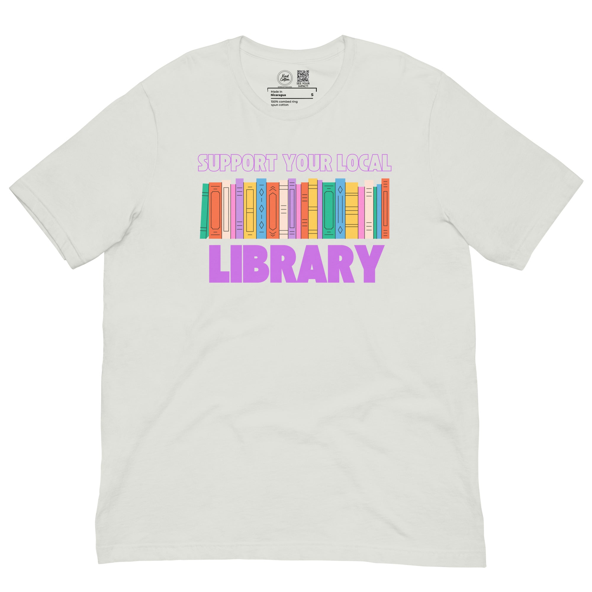 Shop Support Your Local Library Classic Tee-Heather Grey at Ruby Joy Boutique, a Women's Clothing Store in Pickerington, Ohio