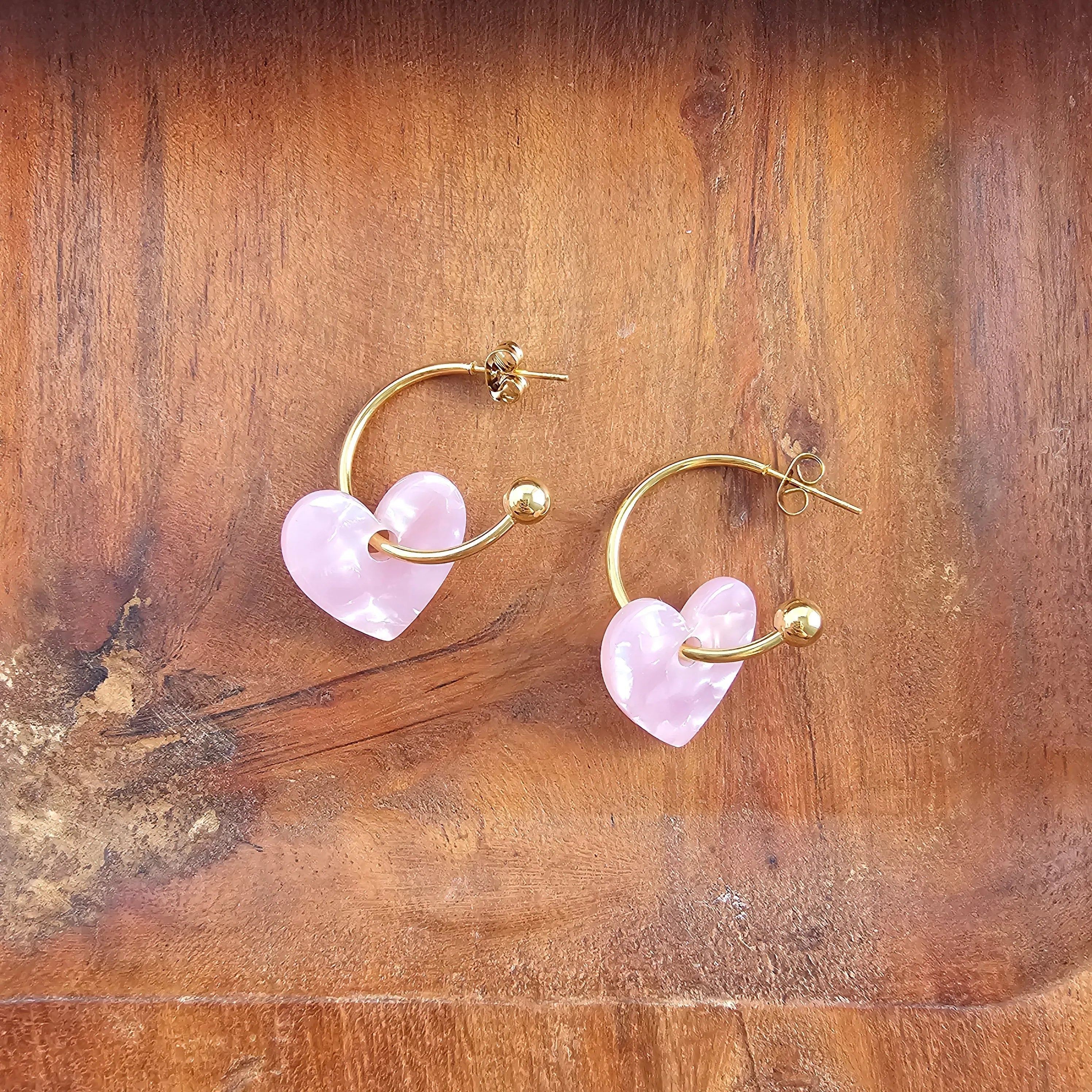 Shop Sweetheart Hoops - Pink- at Ruby Joy Boutique, a Women's Clothing Store in Pickerington, Ohio