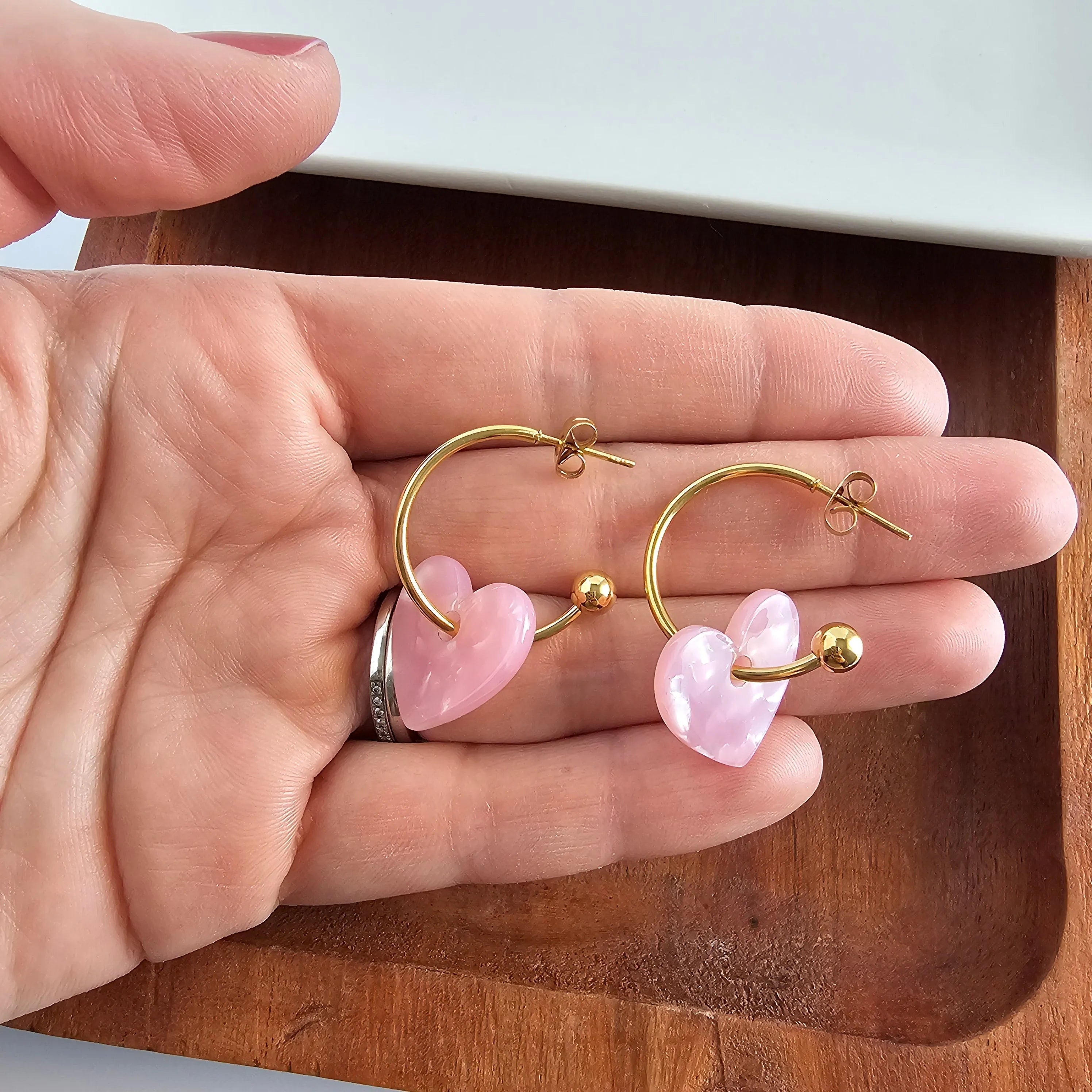 Shop Sweetheart Hoops - Pink- at Ruby Joy Boutique, a Women's Clothing Store in Pickerington, Ohio