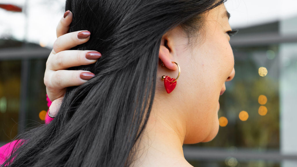 Shop Sweetheart Hoops - Red- at Ruby Joy Boutique, a Women's Clothing Store in Pickerington, Ohio