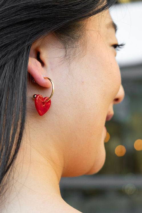 Shop Sweetheart Hoops - Red- at Ruby Joy Boutique, a Women's Clothing Store in Pickerington, Ohio