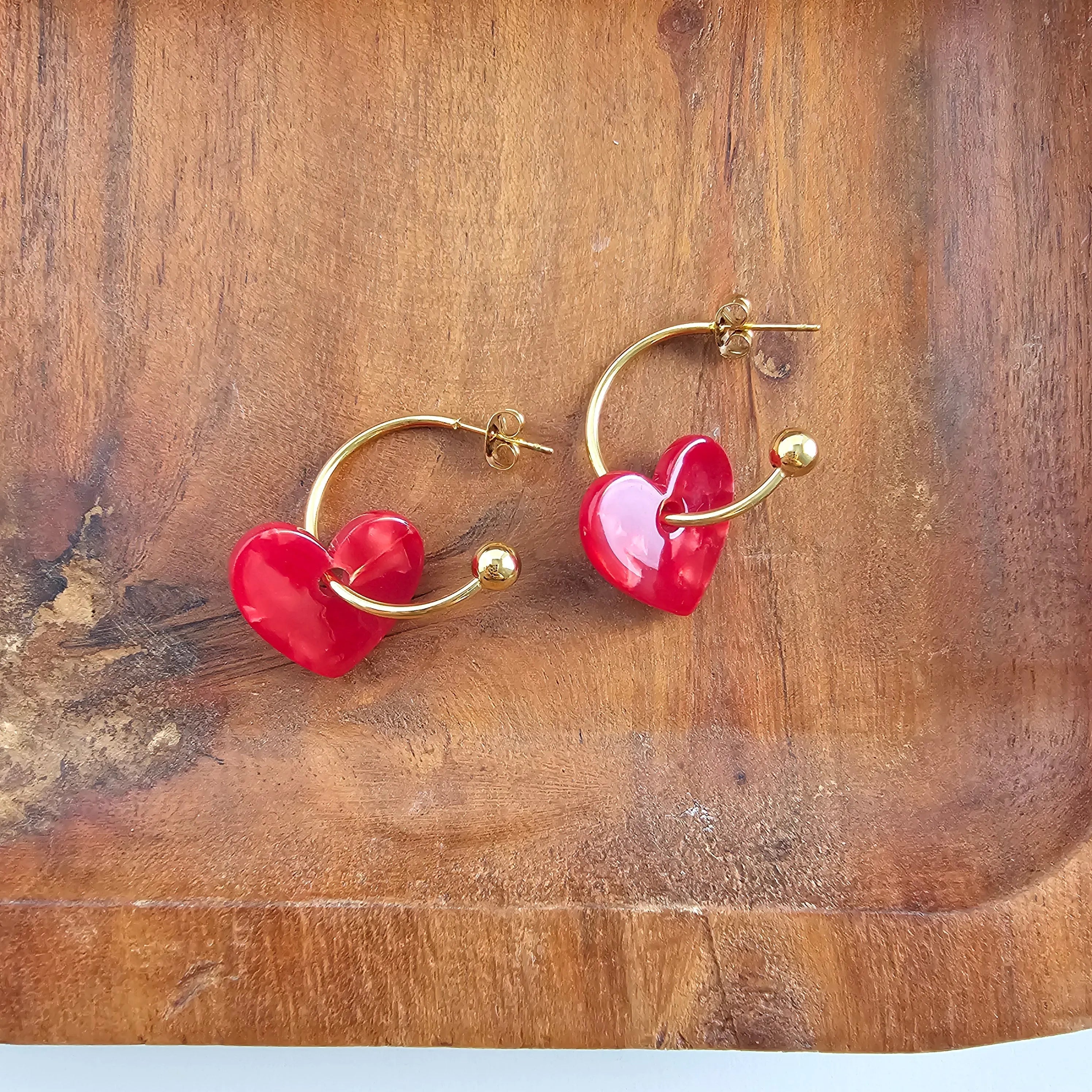 Shop Sweetheart Hoops - Red- at Ruby Joy Boutique, a Women's Clothing Store in Pickerington, Ohio