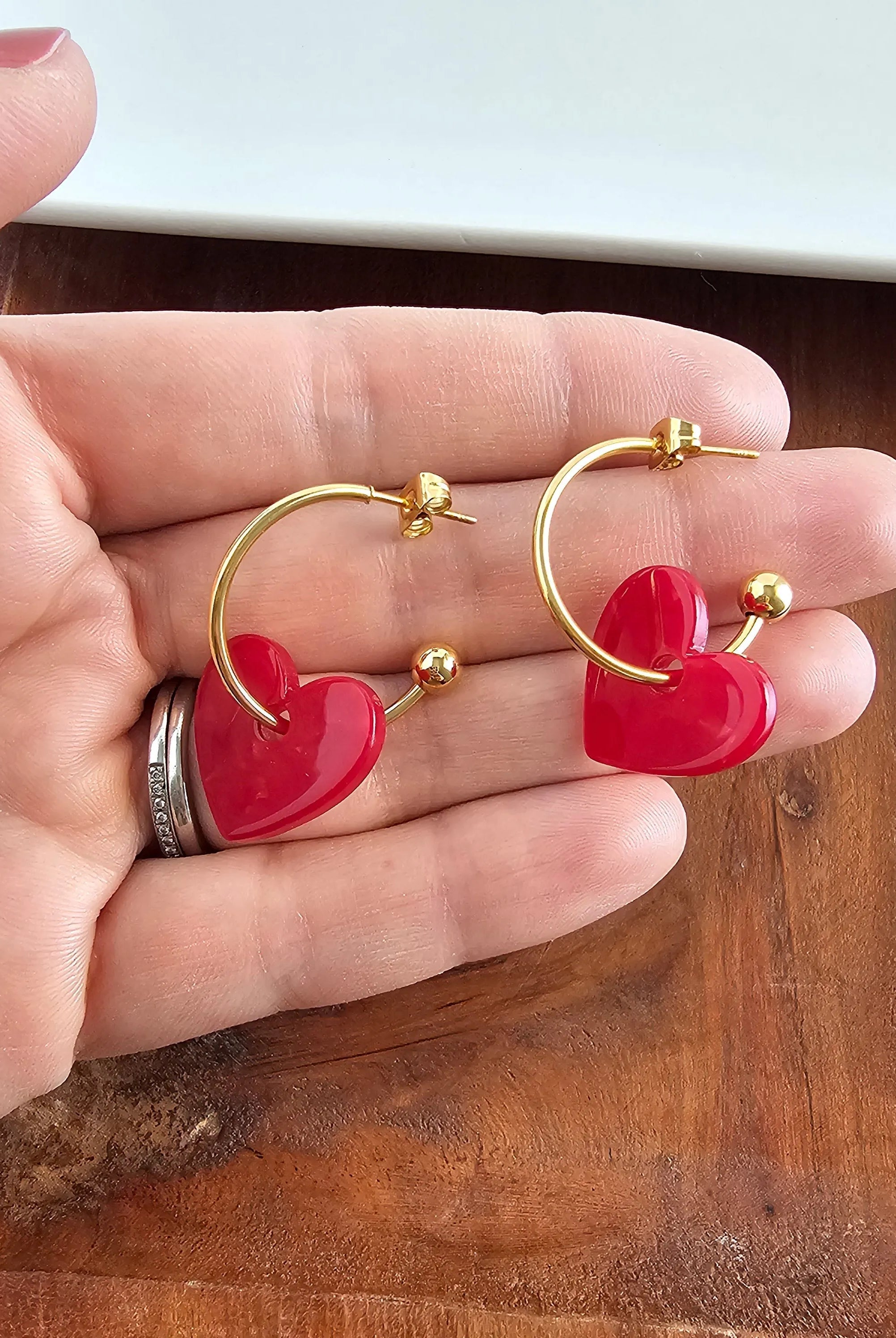Shop Sweetheart Hoops - Red- at Ruby Joy Boutique, a Women's Clothing Store in Pickerington, Ohio