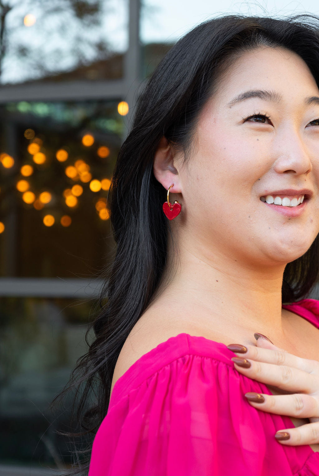 Shop Sweetheart Hoops - Red- at Ruby Joy Boutique, a Women's Clothing Store in Pickerington, Ohio