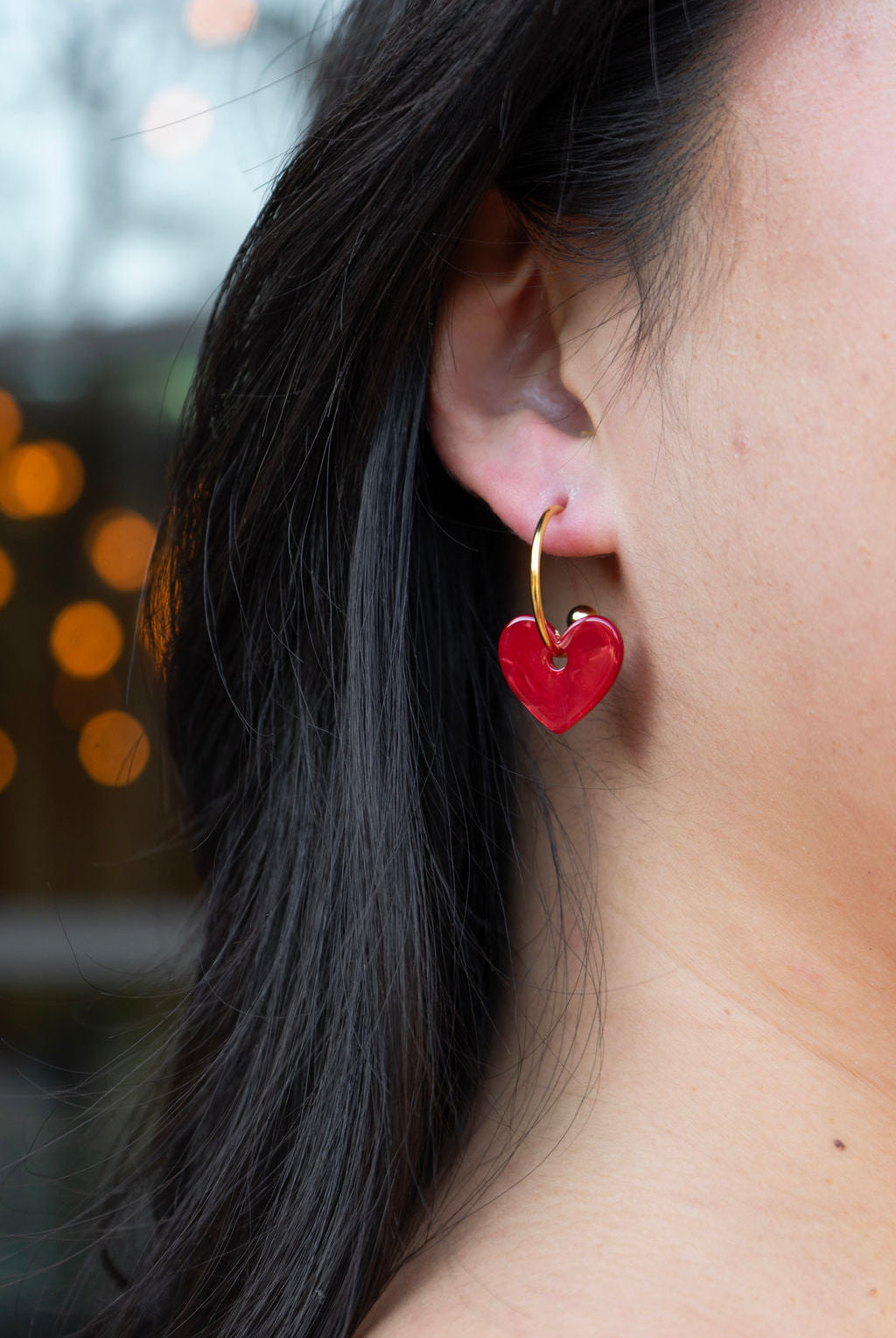 Shop Sweetheart Hoops - Red- at Ruby Joy Boutique, a Women's Clothing Store in Pickerington, Ohio