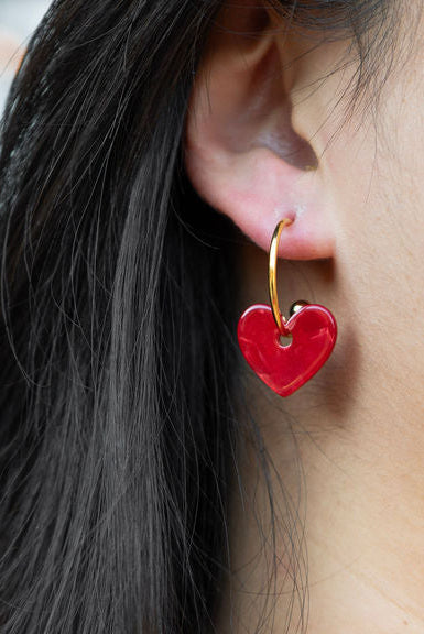 Shop Sweetheart Hoops - Red- at Ruby Joy Boutique, a Women's Clothing Store in Pickerington, Ohio