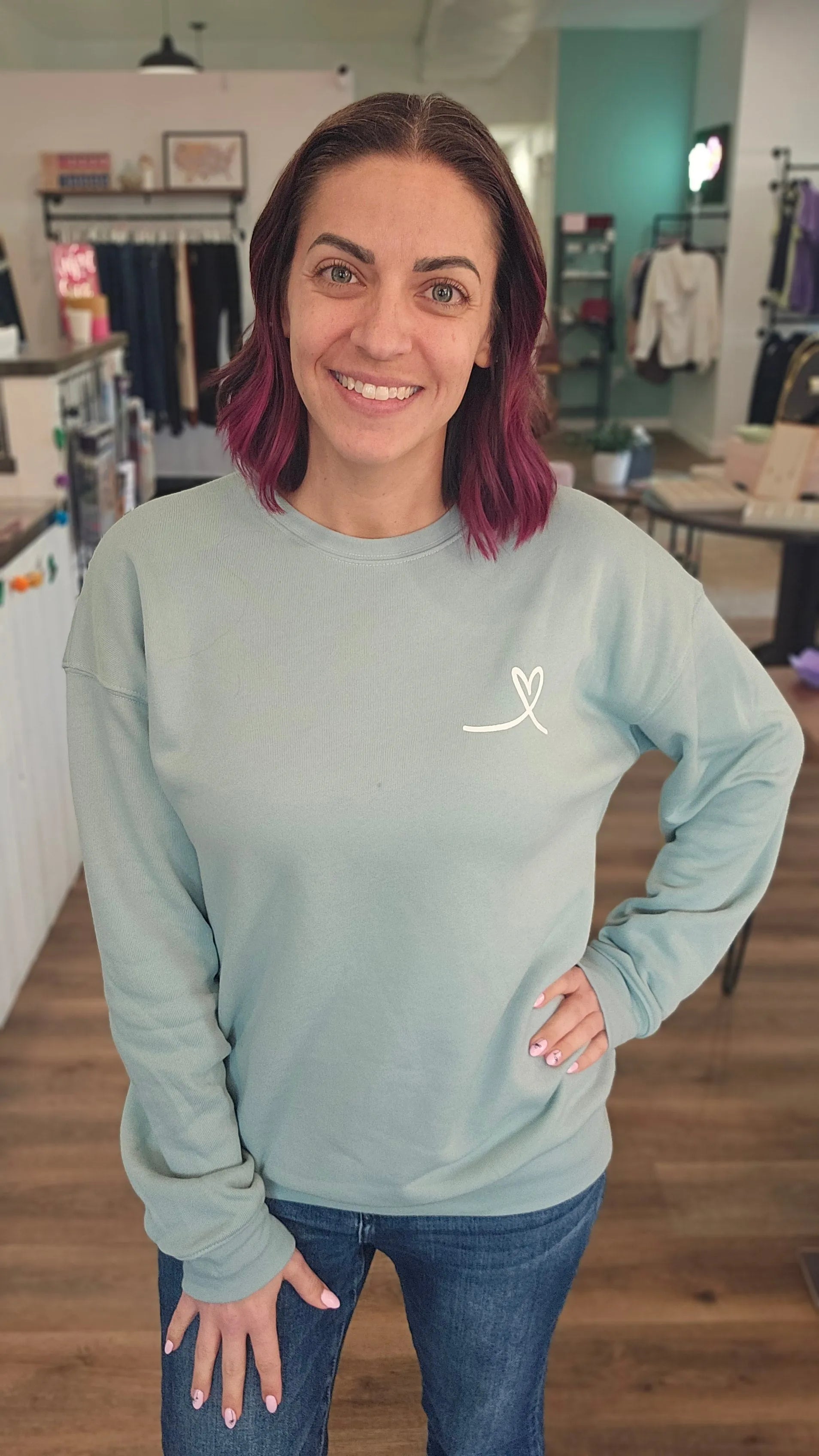 Shop The Only Thing More Powerful Than Hate is Love Back Print | Fundraiser- at Ruby Joy Boutique, a Women's Clothing Store in Pickerington, Ohio