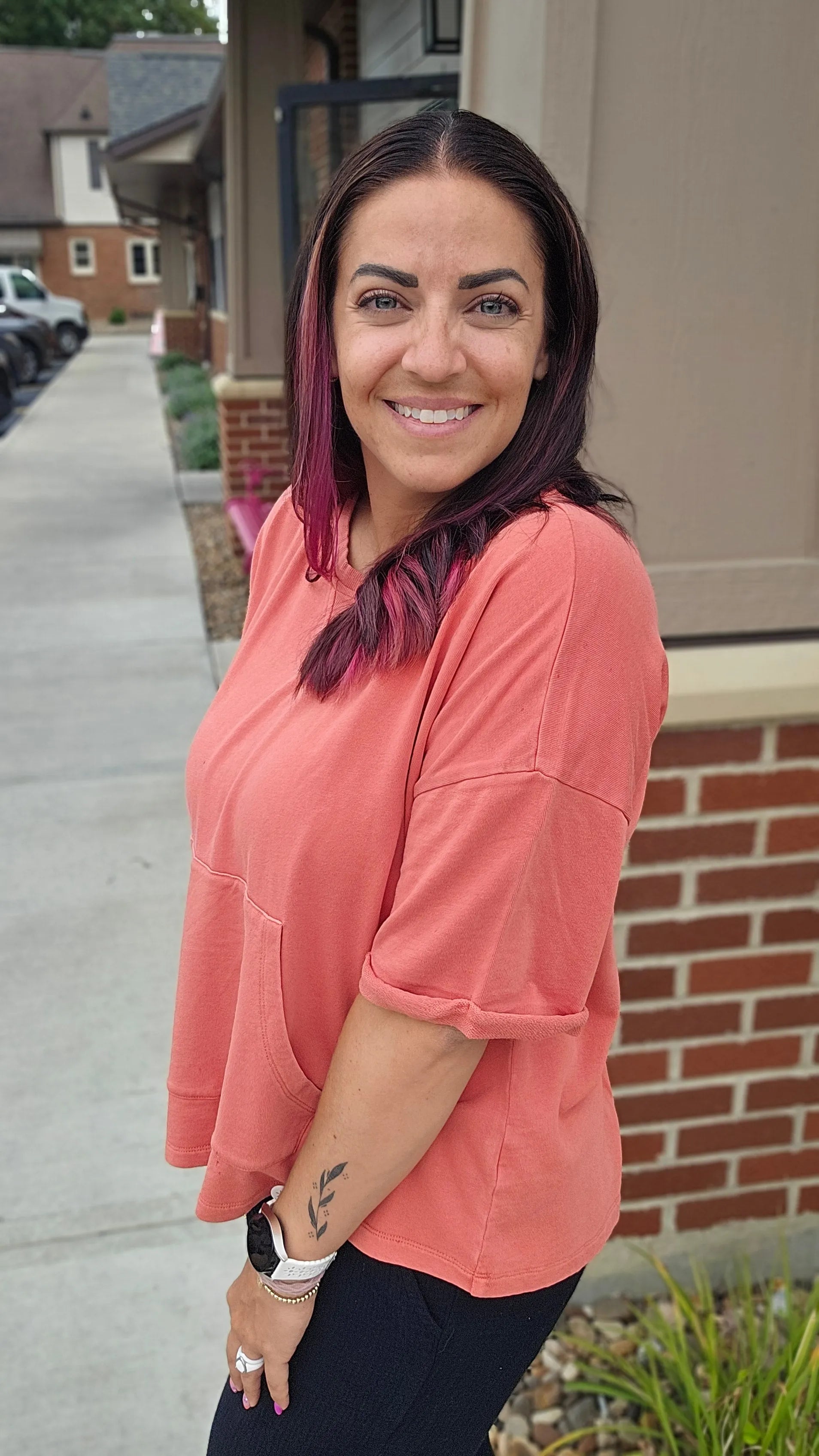 Shop The Weekend Pullover – Washed Coral- at Ruby Joy Boutique, a Women's Clothing Store in Pickerington, Ohio