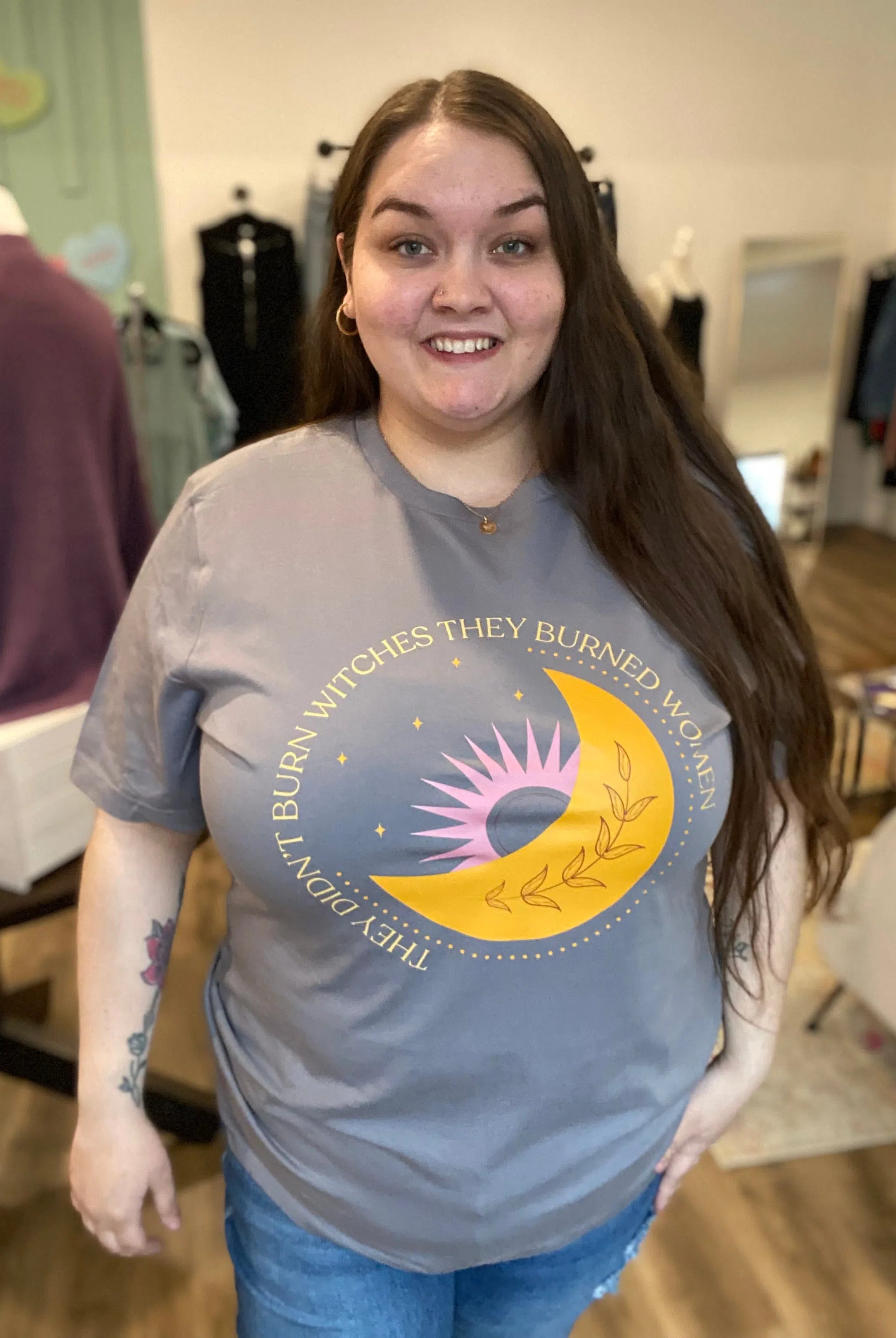 Shop They Didn't Burn Witches Custom Graphic - Moon- at Ruby Joy Boutique, a Women's Clothing Store in Pickerington, Ohio