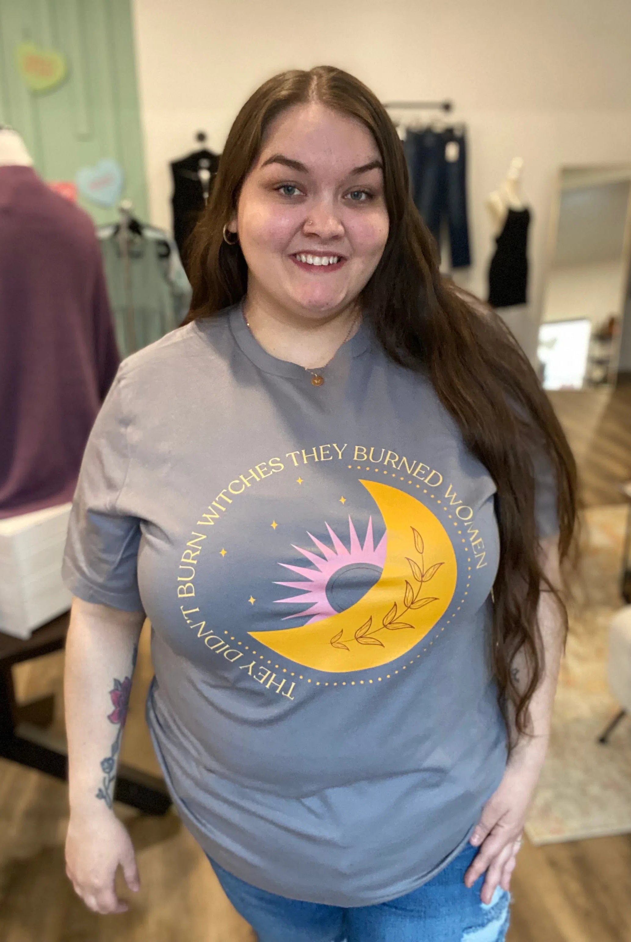 Shop They Didn't Burn Witches Custom Graphic - Moon- at Ruby Joy Boutique, a Women's Clothing Store in Pickerington, Ohio