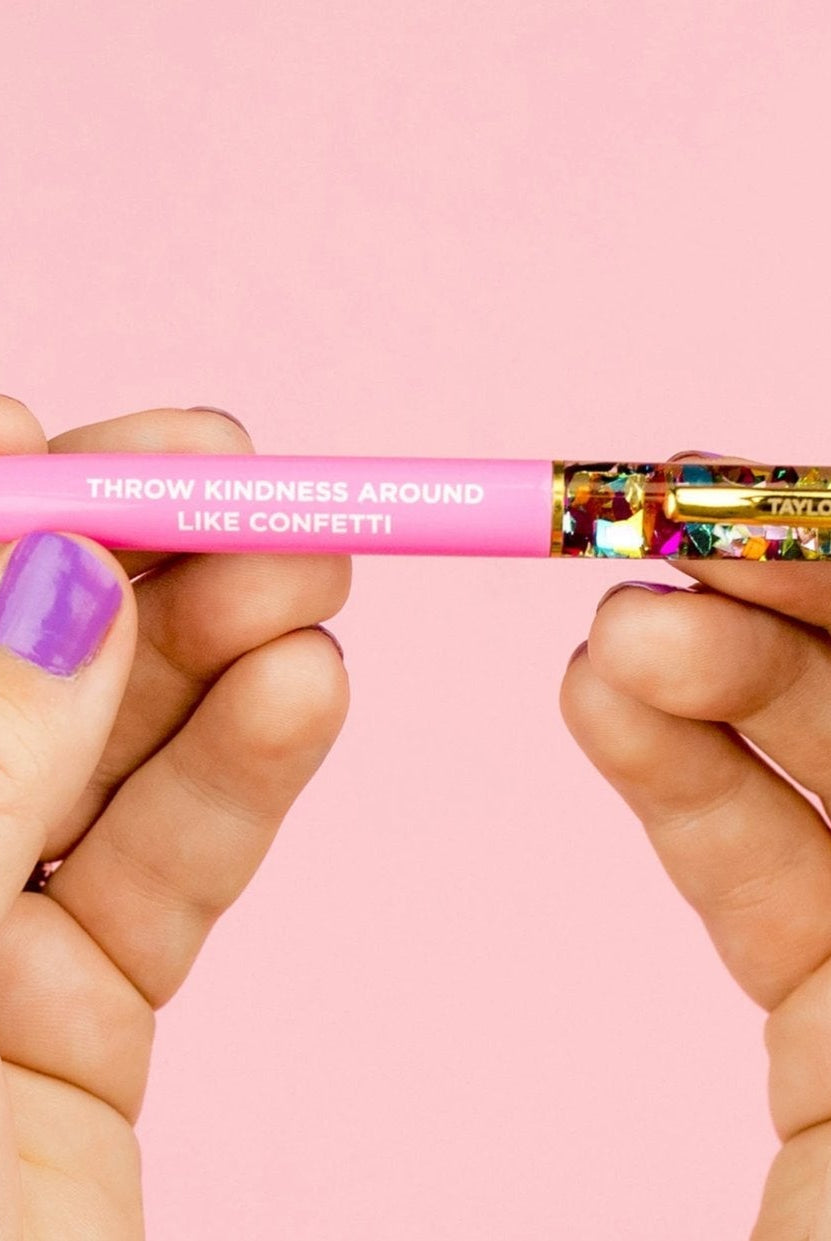 Shop "Throw Kindness Around Like Confetti" Confetti Pen-Pens at Ruby Joy Boutique, a Women's Clothing Store in Pickerington, Ohio