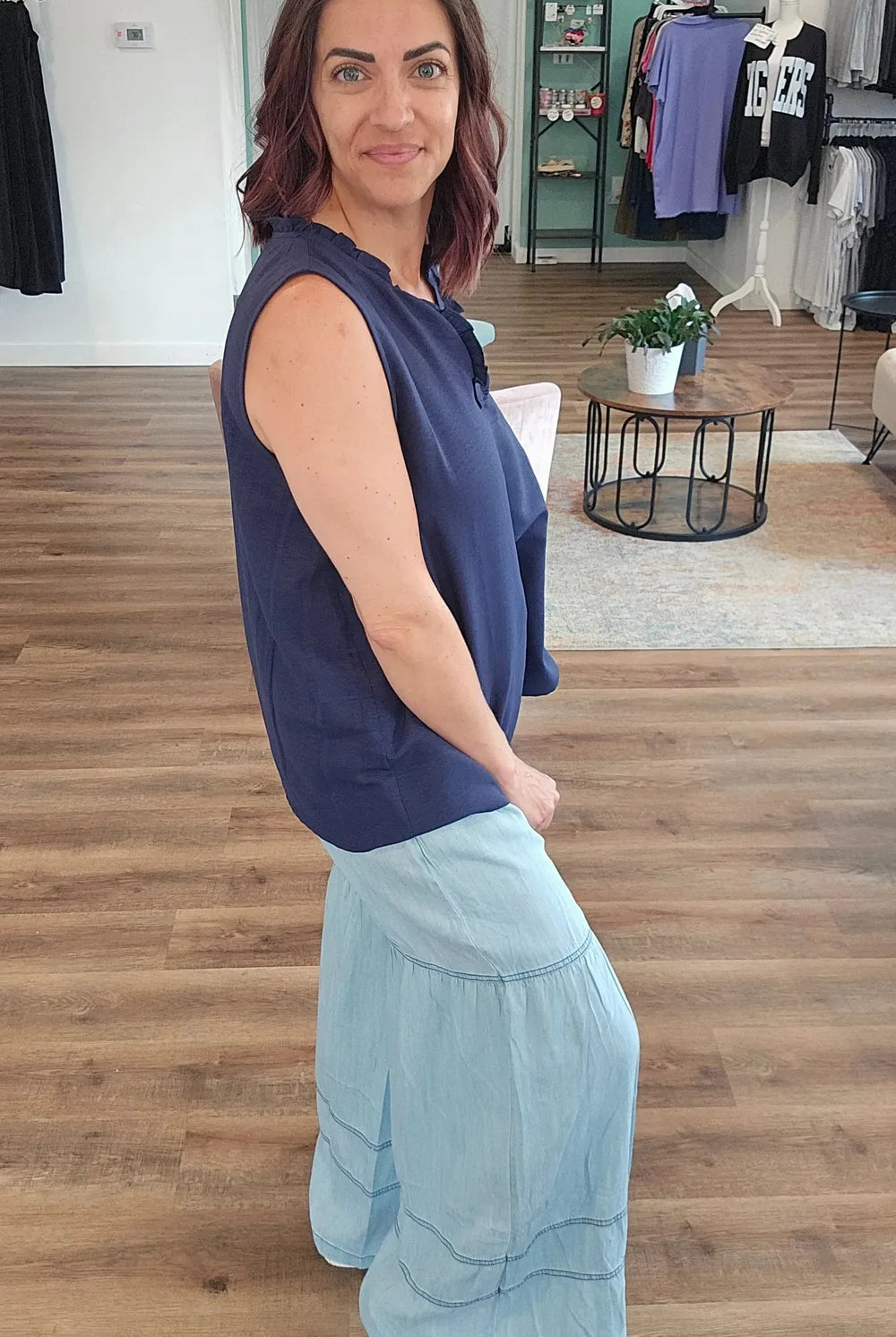 Shop Tiered Boho Wide Leg Pants with Pockets- at Ruby Joy Boutique, a Women's Clothing Store in Pickerington, Ohio