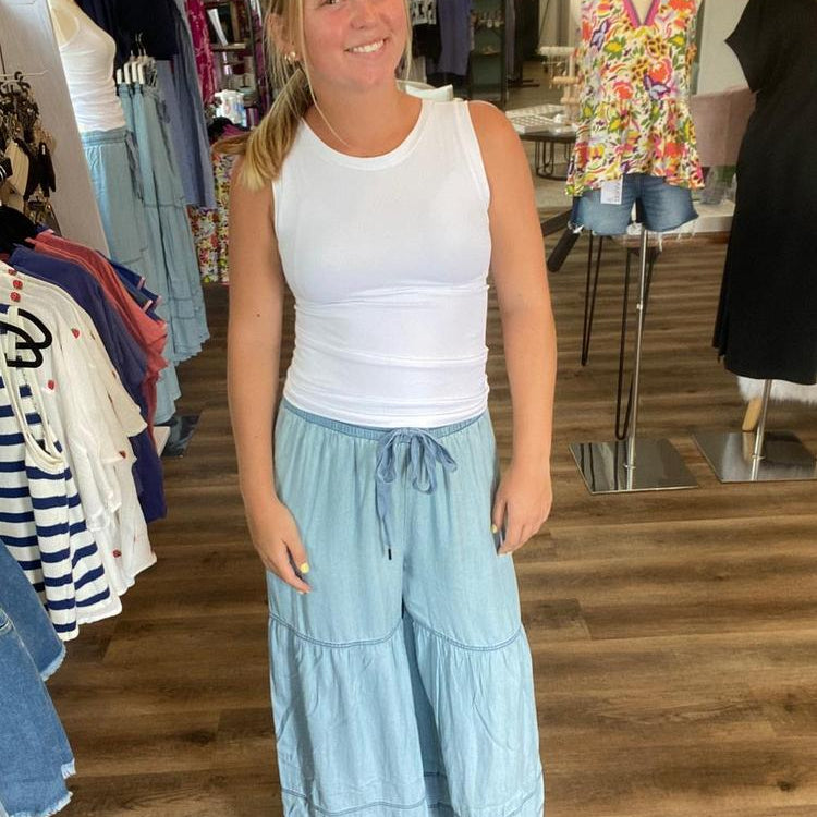 Shop Tiered Boho Wide Leg Pants with Pockets- at Ruby Joy Boutique, a Women's Clothing Store in Pickerington, Ohio