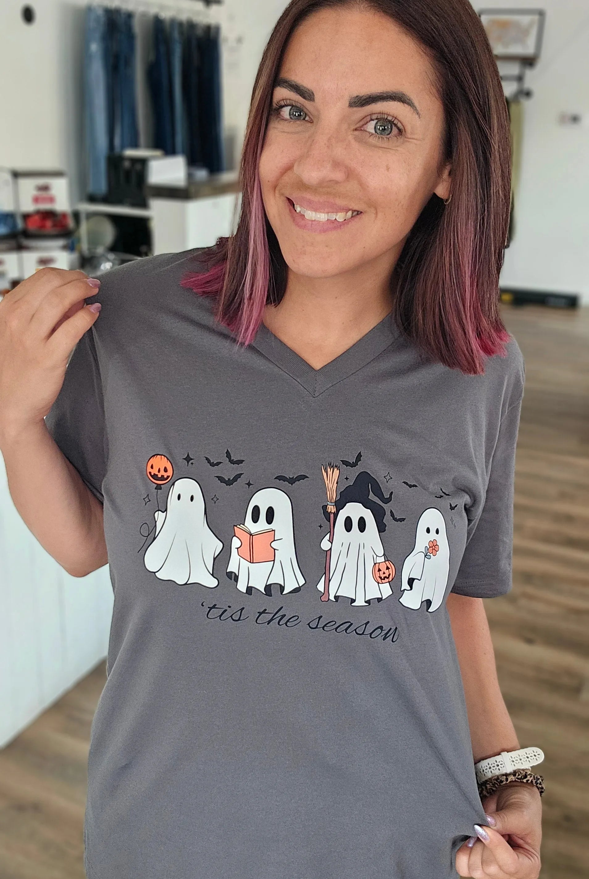 Shop 'Tis The Season Ghost Tee- at Ruby Joy Boutique, a Women's Clothing Store in Pickerington, Ohio
