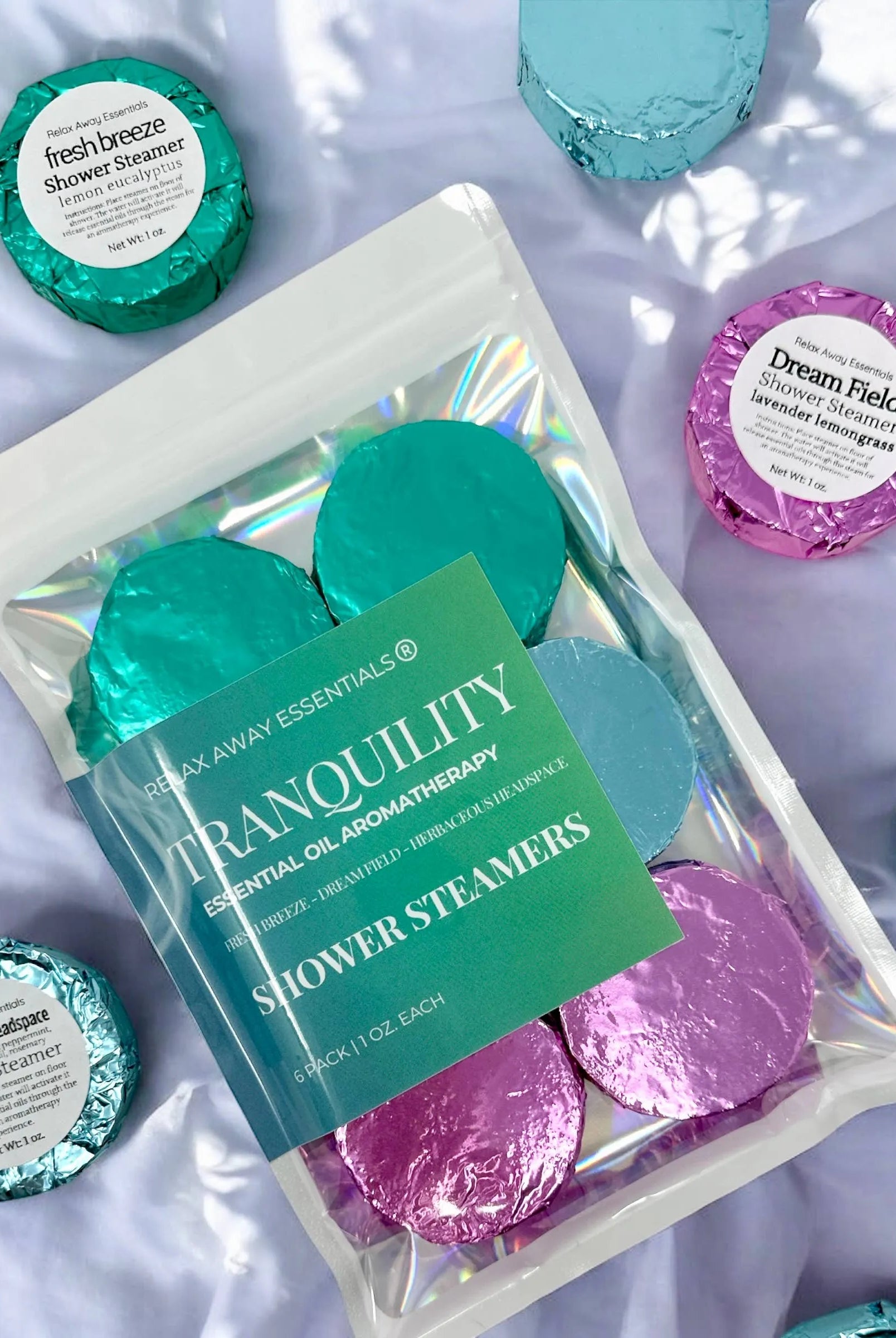 Shop Tranquility Shower Steamers 6 Pack - Made in USA- at Ruby Joy Boutique, a Women's Clothing Store in Pickerington, Ohio