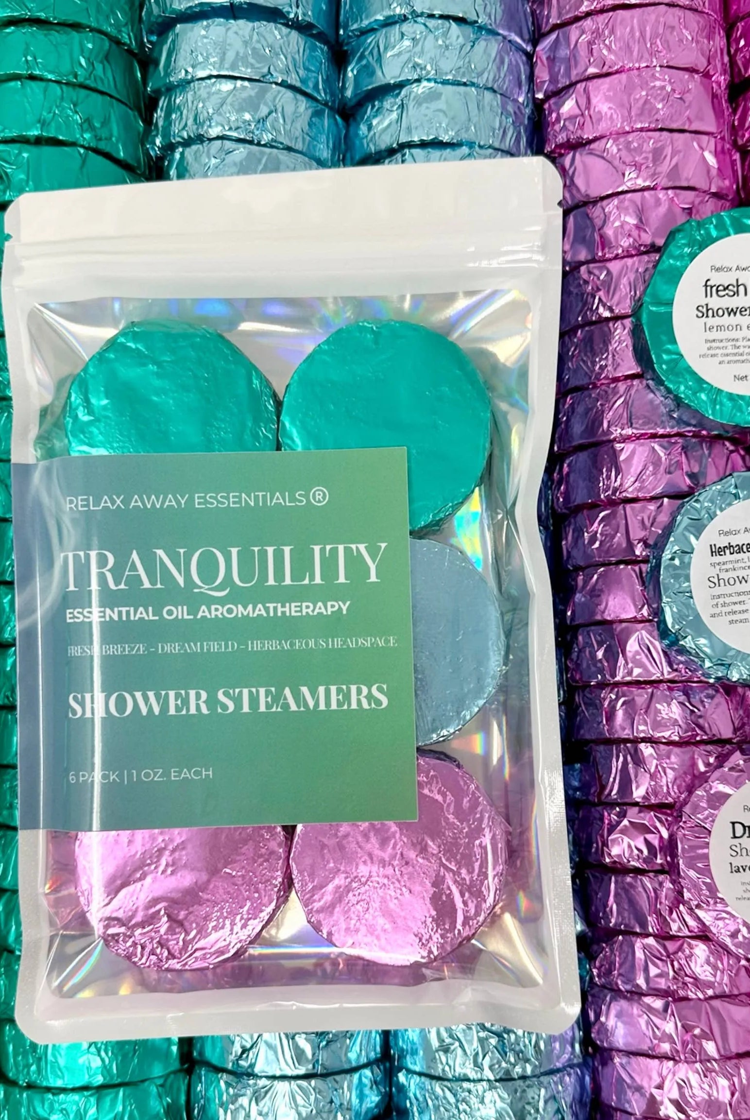 Shop Tranquility Shower Steamers 6 Pack - Made in USA- at Ruby Joy Boutique, a Women's Clothing Store in Pickerington, Ohio