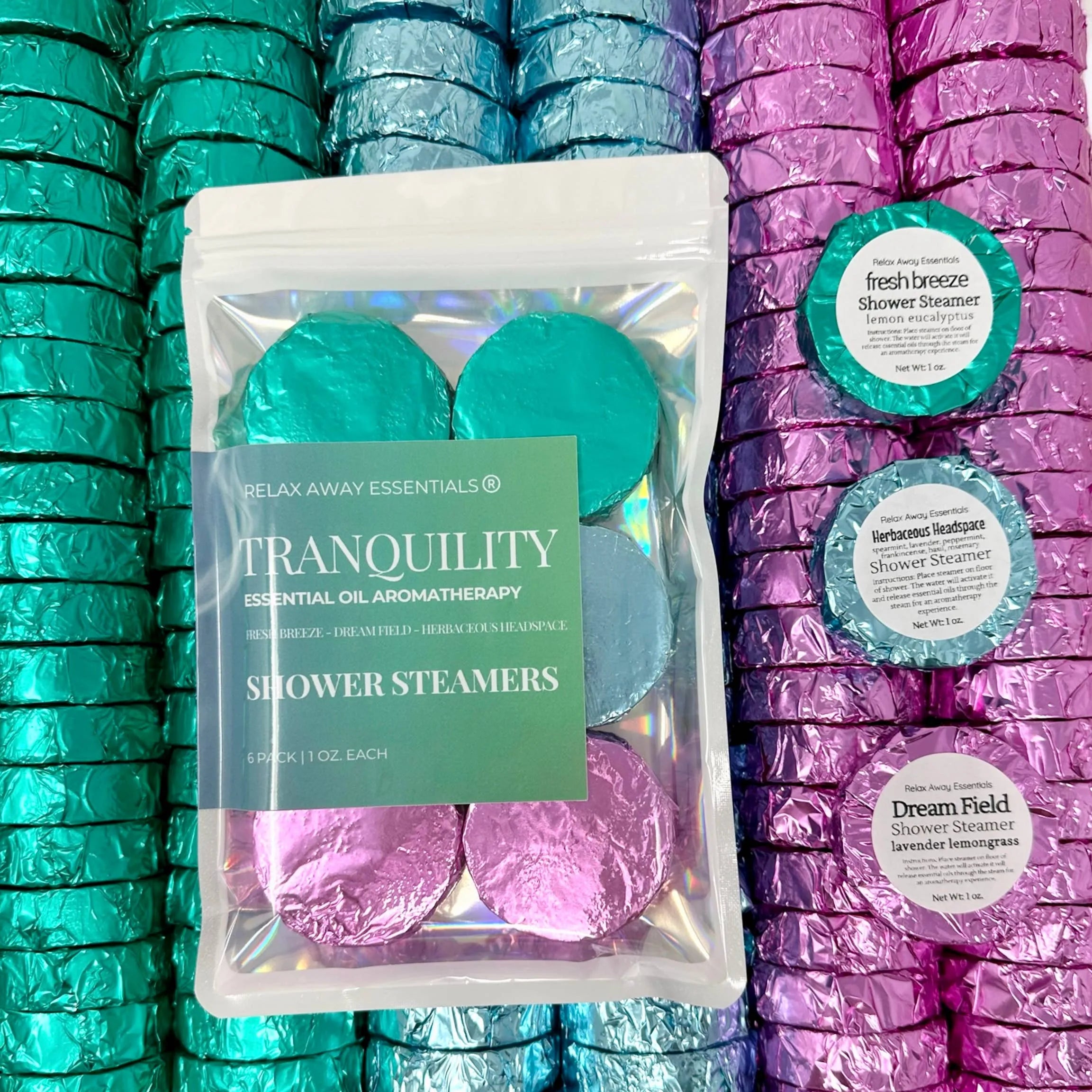 Shop Tranquility Shower Steamers 6 Pack - Made in USA- at Ruby Joy Boutique, a Women's Clothing Store in Pickerington, Ohio