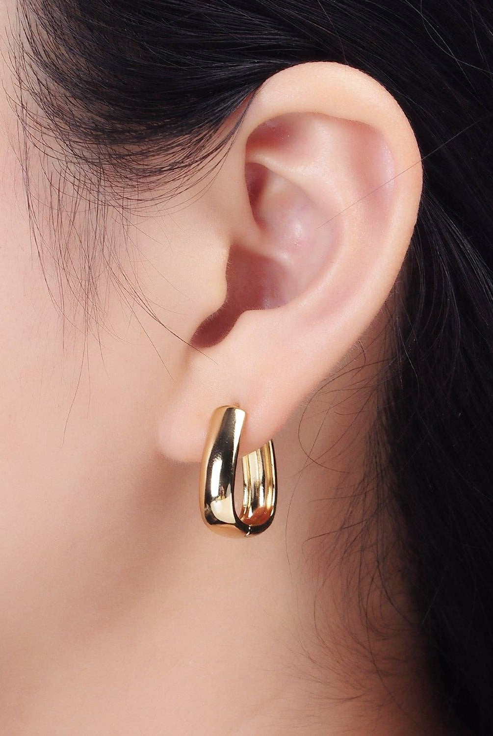 Shop Triangle Huggie Earrings- at Ruby Joy Boutique, a Women's Clothing Store in Pickerington, Ohio