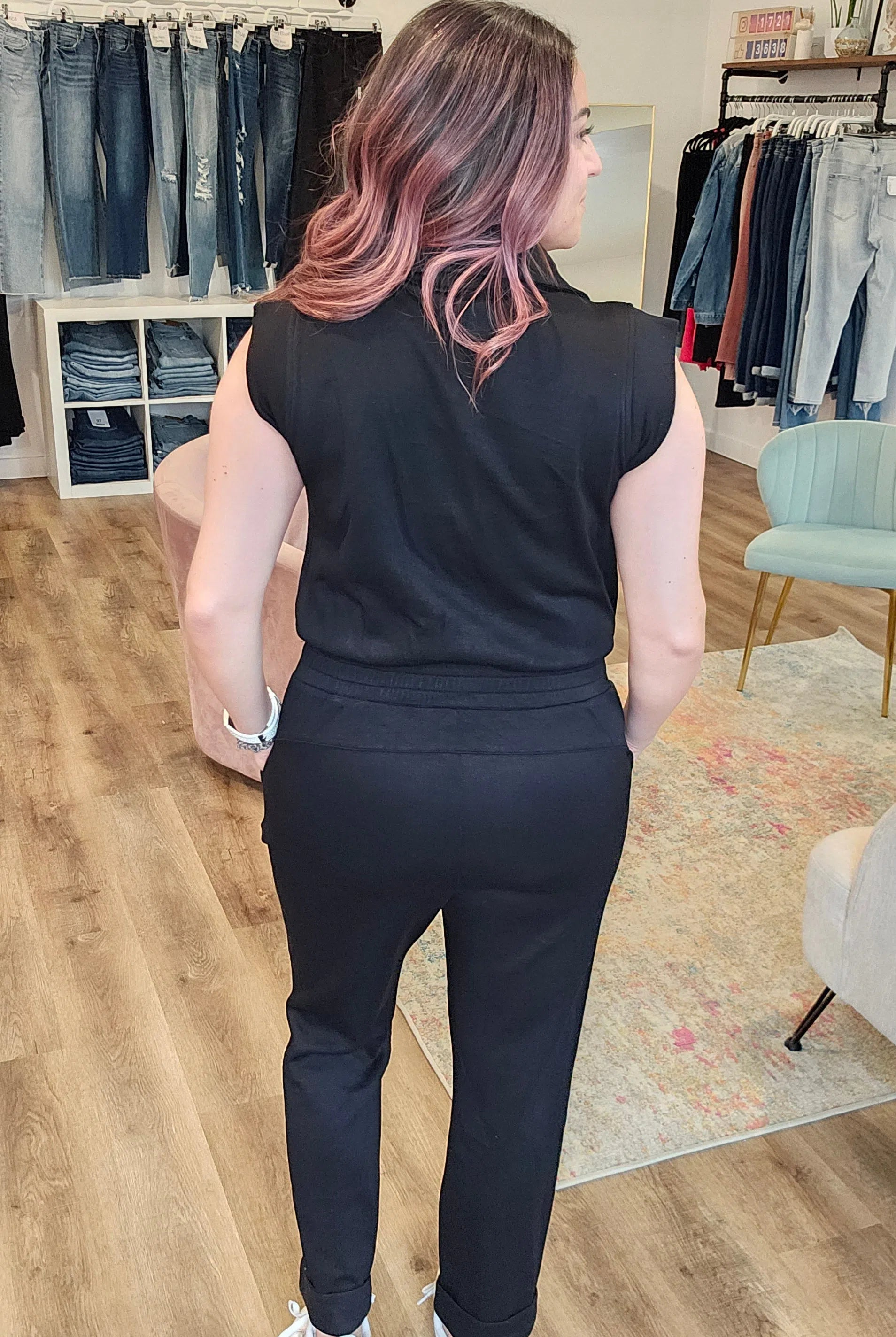 Shop Velocity Jumpsuit - Black- at Ruby Joy Boutique, a Women's Clothing Store in Pickerington, Ohio