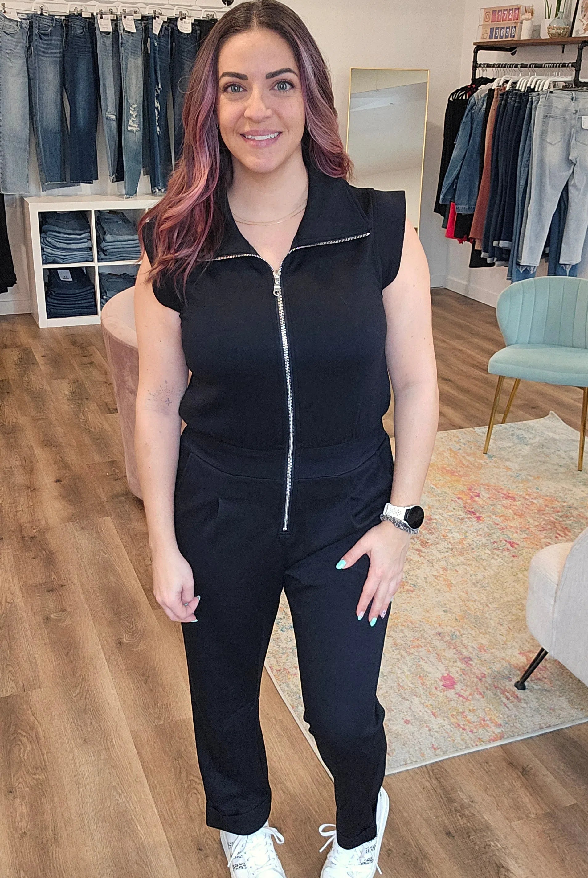 Shop Velocity Jumpsuit - Black- at Ruby Joy Boutique, a Women's Clothing Store in Pickerington, Ohio