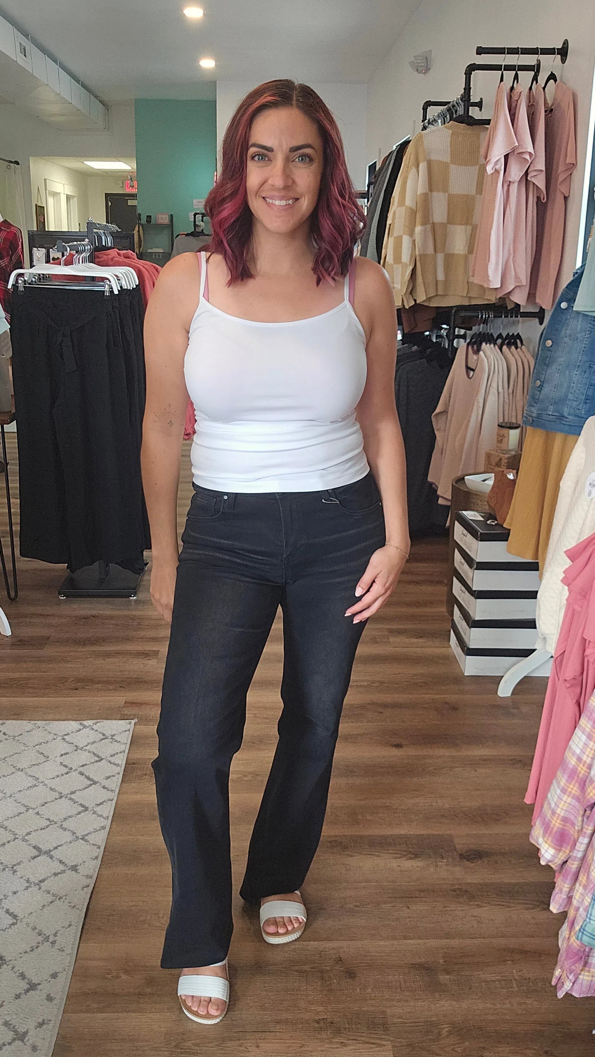 Shop Washed Black Straight Leg Denim | Risen-Denim at Ruby Joy Boutique, a Women's Clothing Store in Pickerington, Ohio