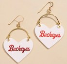 Shop White Ohio State Buckeye Lover Earrings- at Ruby Joy Boutique, a Women's Clothing Store in Pickerington, Ohio