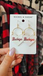 Shop White Ohio State Buckeye Lover Earrings- at Ruby Joy Boutique, a Women's Clothing Store in Pickerington, Ohio