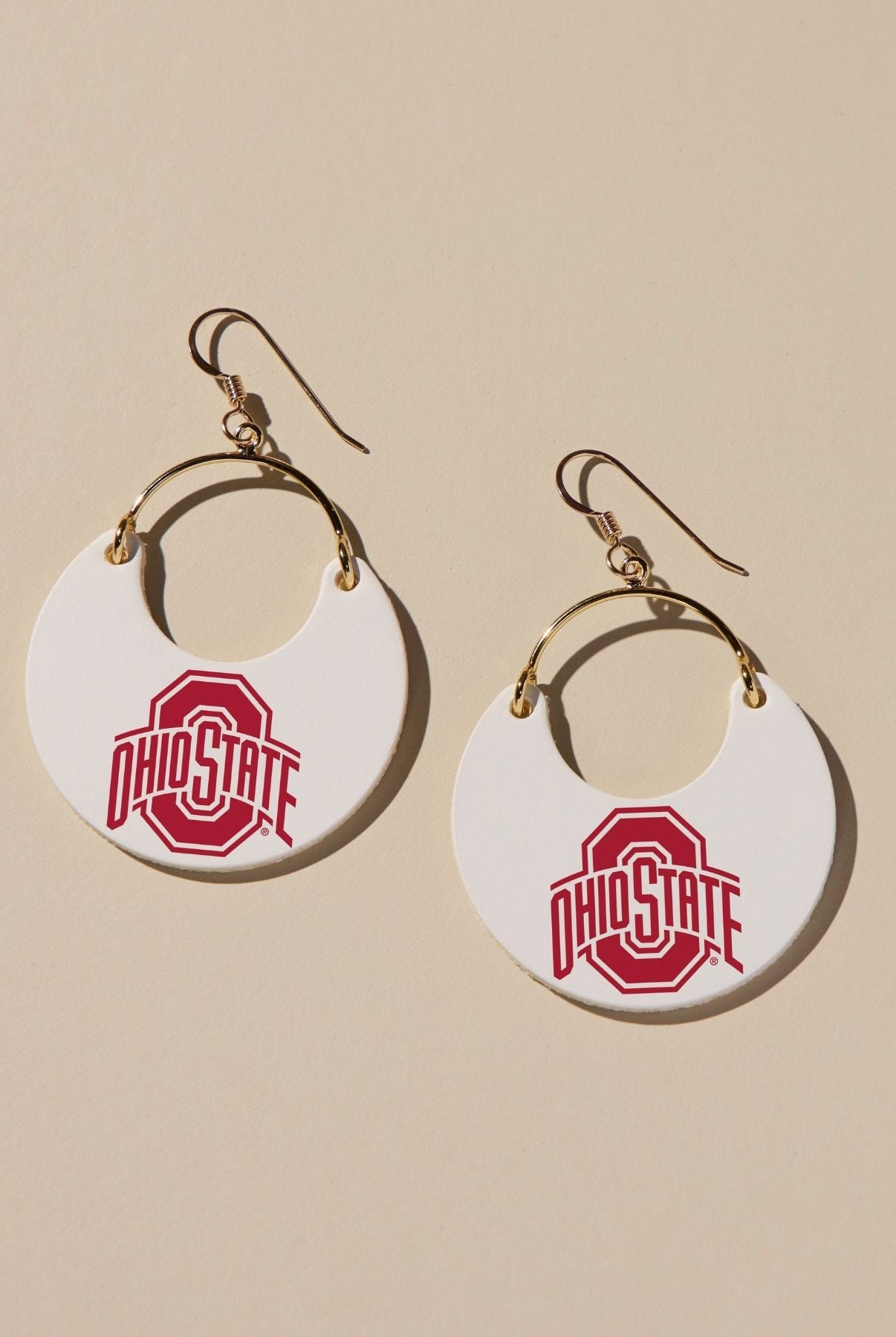 Shop White Ohio State University Nina Earrings | Nickel & Suede- at Ruby Joy Boutique, a Women's Clothing Store in Pickerington, Ohio