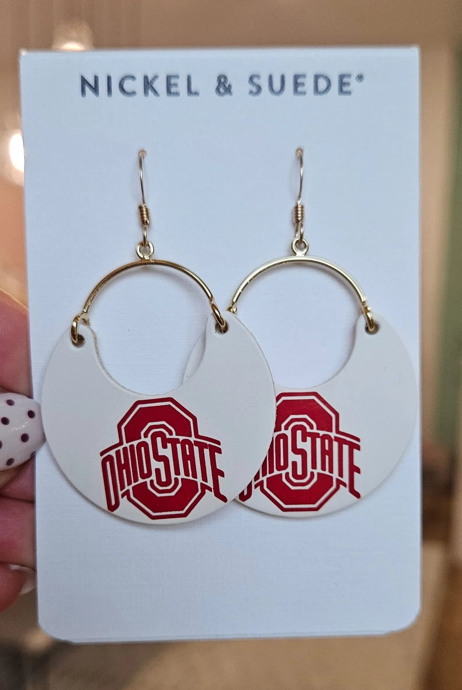 Shop Ohio State®️ Logo Nina Earrings-Earrings at Ruby Joy Boutique, a Women's Clothing Store in Pickerington, Ohio