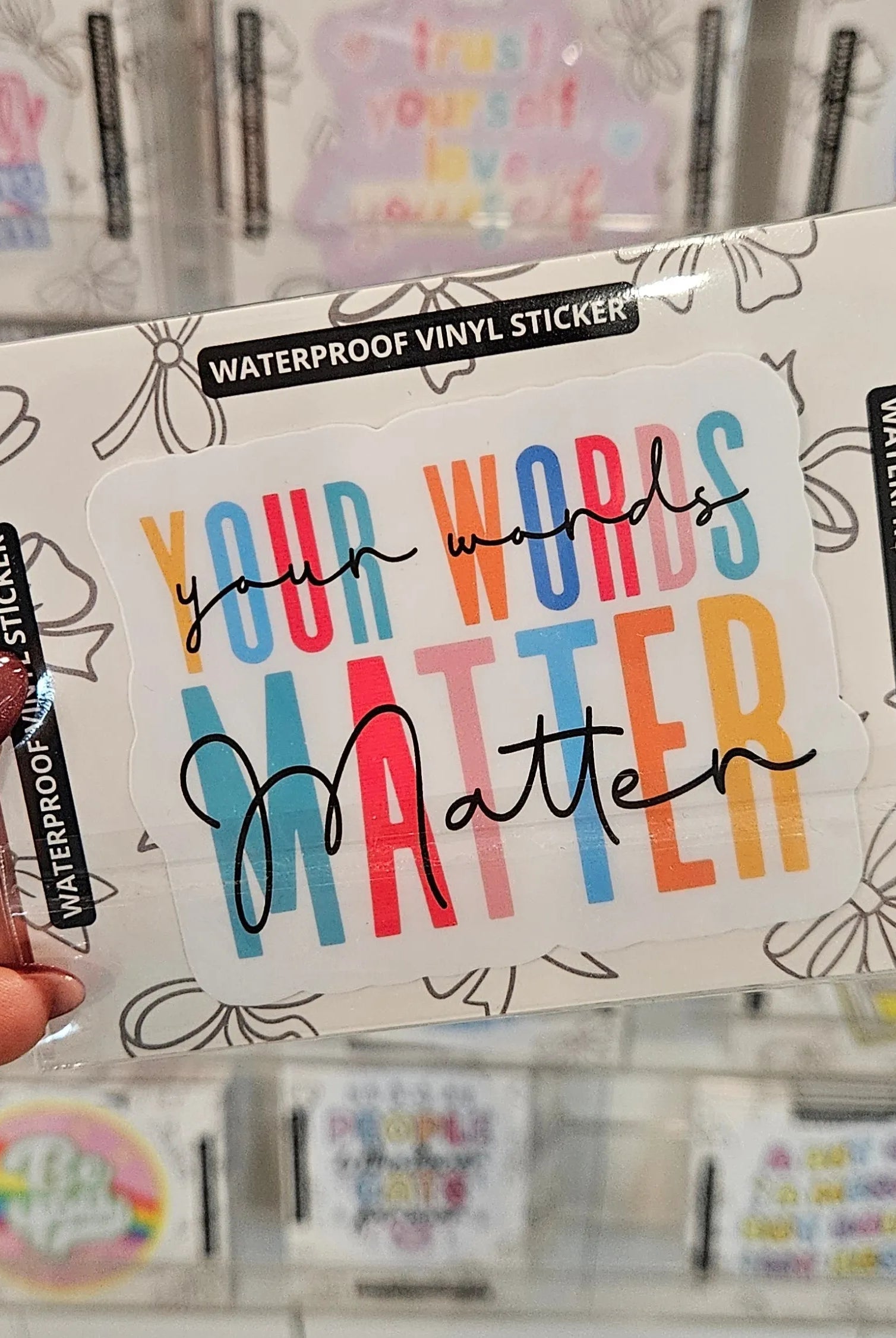 Shop Your Words Matter | Waterproof Vinyl Sticker- at Ruby Joy Boutique, a Women's Clothing Store in Pickerington, Ohio