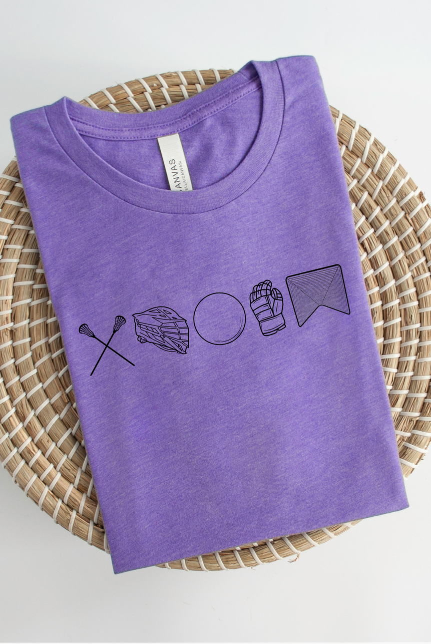 Shop 256 Lacrosse Icons Graphic Tee-Small at Ruby Joy Boutique, a Women's Clothing Store in Pickerington, Ohio
