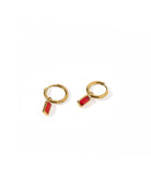 Shop Edith Huggie Charm Earrings - Red- at Ruby Joy Boutique, a Women's Clothing Store in Pickerington, Ohio
