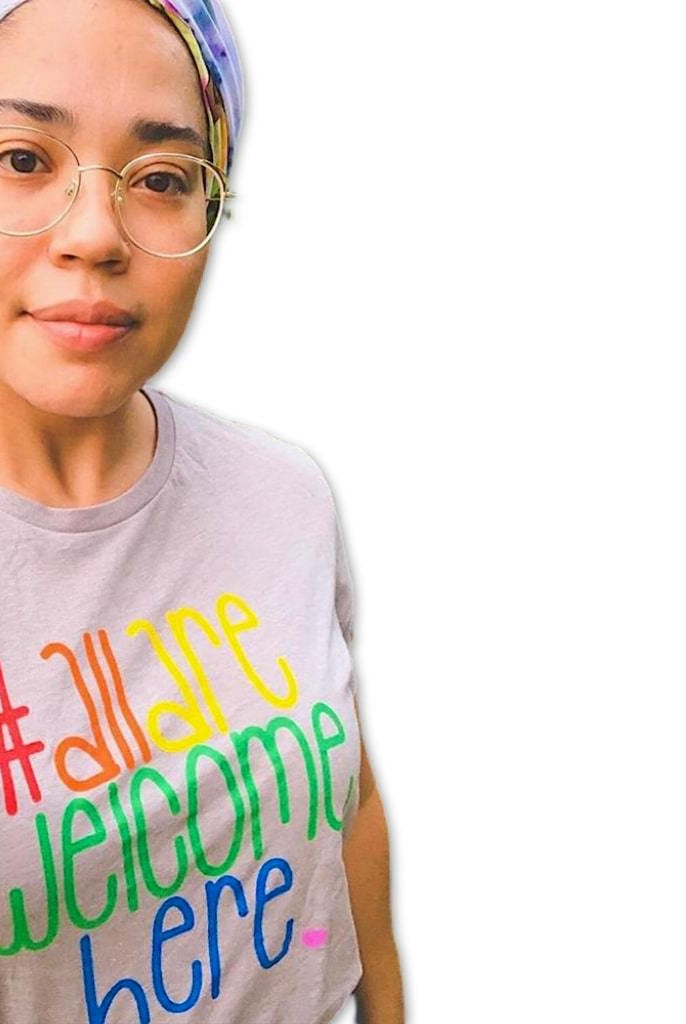 Shop All Are Welcome Here Classic Tee- at Ruby Joy Boutique, a Women's Clothing Store in Pickerington, Ohio
