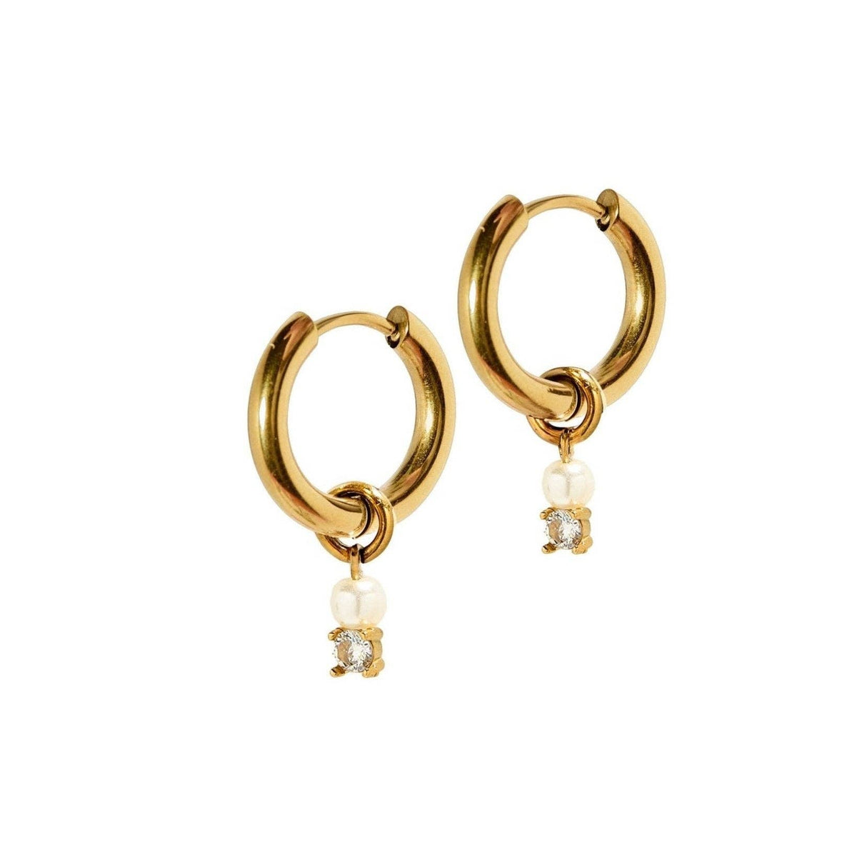 Shop Huggie Charm Earrings - Jo Gold- at Ruby Joy Boutique, a Women's Clothing Store in Pickerington, Ohio
