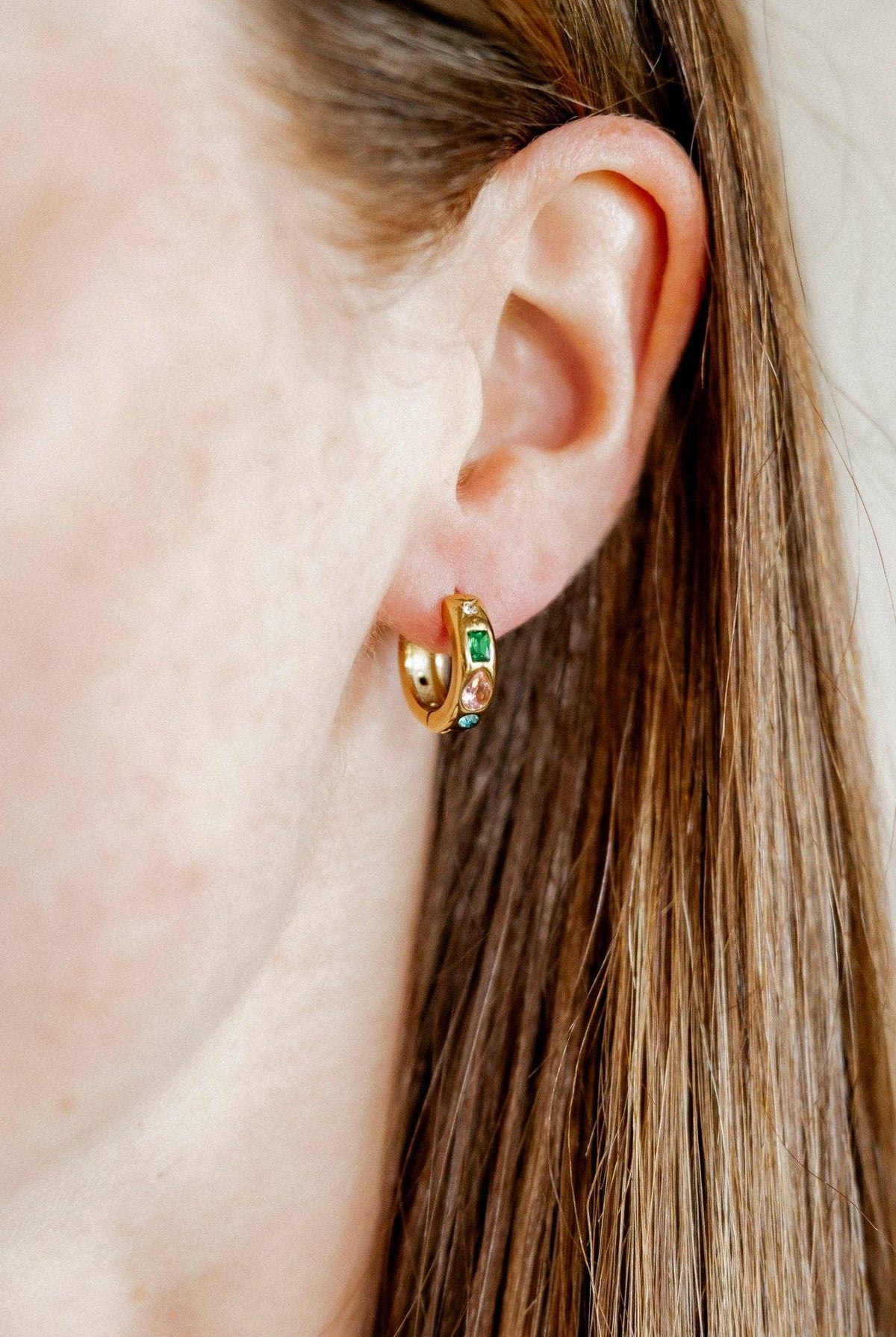 Shop August Gemstone Huggie Earrings- at Ruby Joy Boutique, a Women's Clothing Store in Pickerington, Ohio