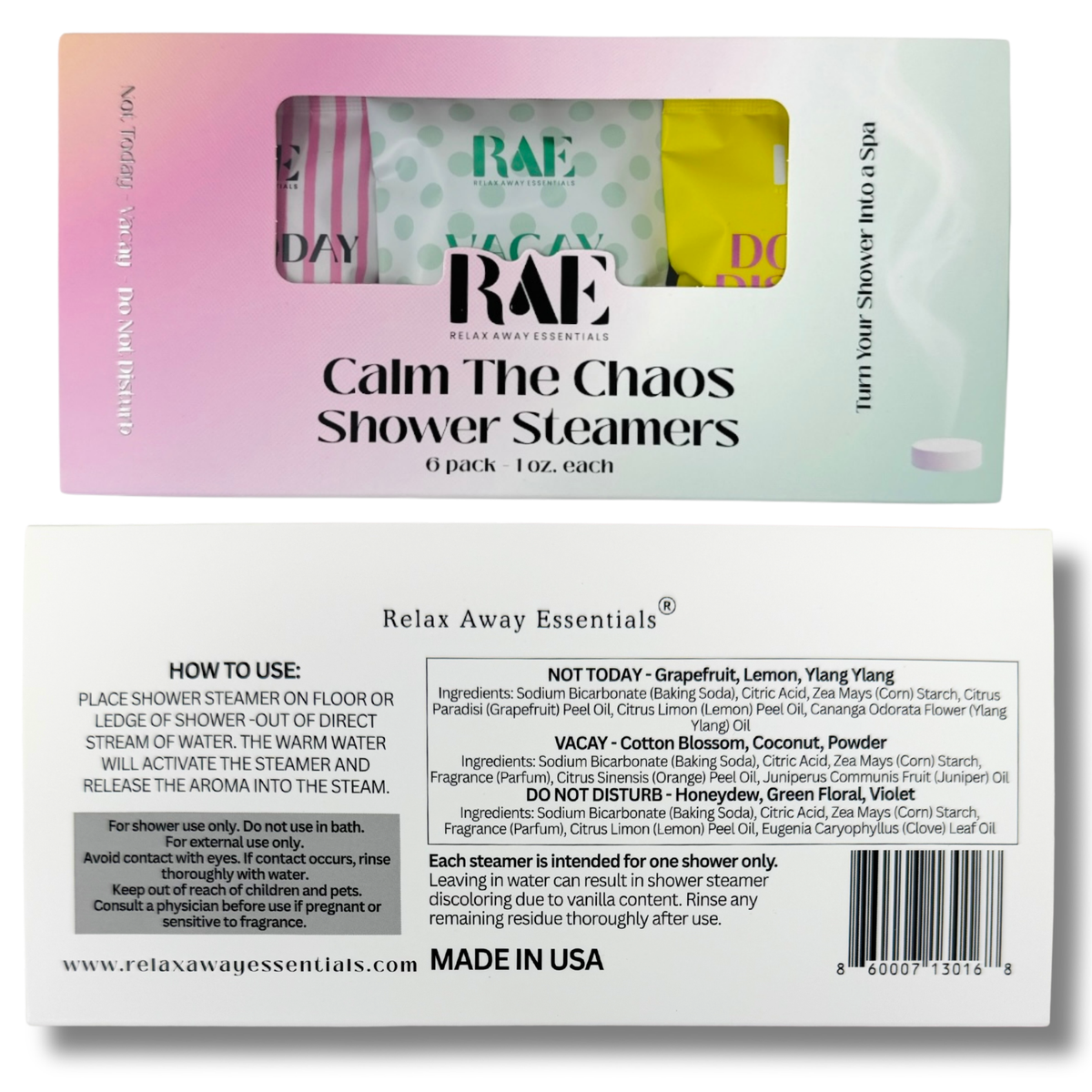 Shop Calm The Chaos | Shower Steamers 6 Pack | Made in USA- at Ruby Joy Boutique, a Women's Clothing Store in Pickerington, Ohio