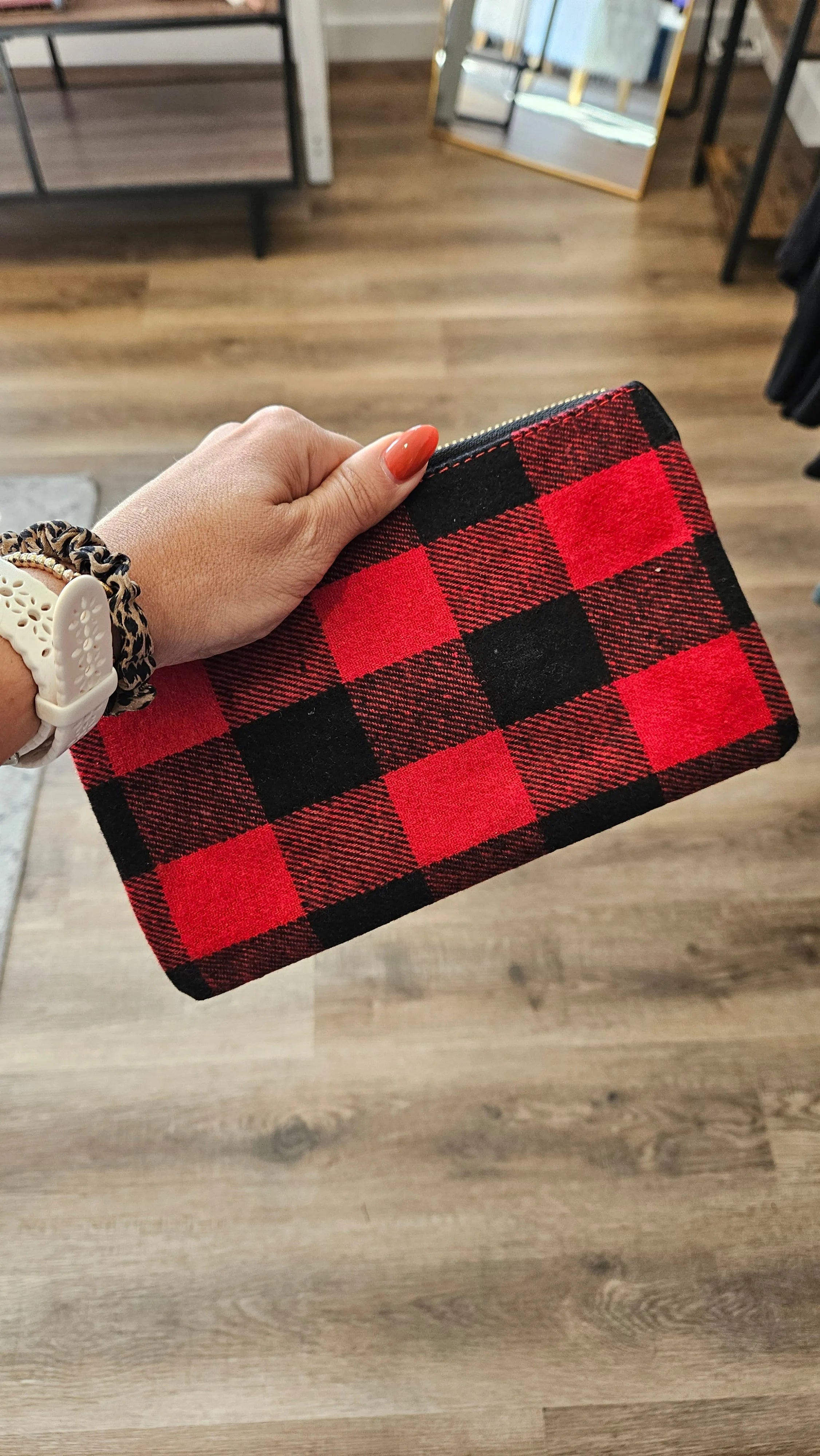 Shop Riley Crossbody/Wristlet Purses-Buffalo Plaid Flannel at Ruby Joy Boutique, a Women's Clothing Store in Pickerington, Ohio