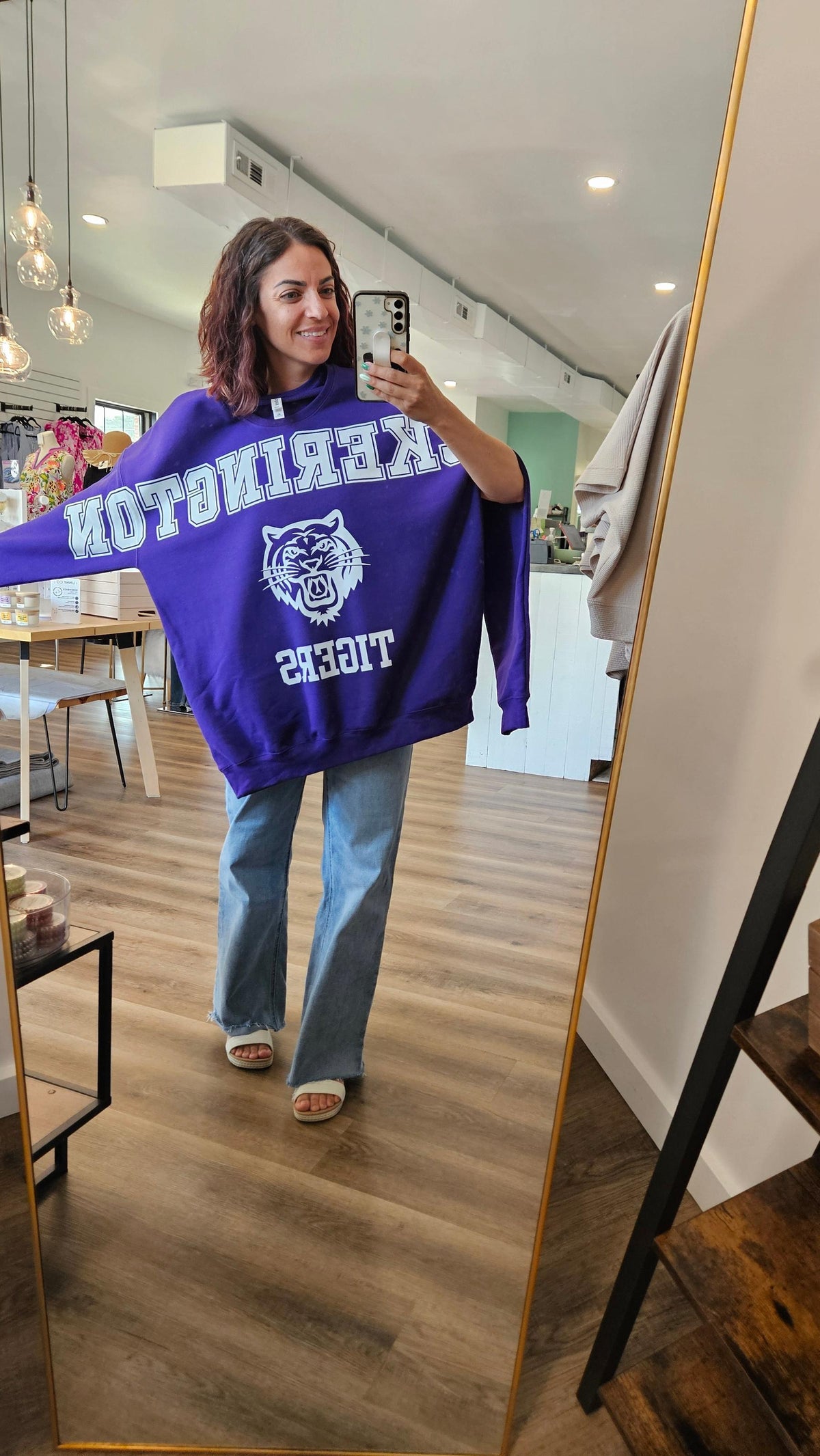 Shop Oversized Pickerington Tigers Spirit Sweatshirt- at Ruby Joy Boutique, a Women's Clothing Store in Pickerington, Ohio
