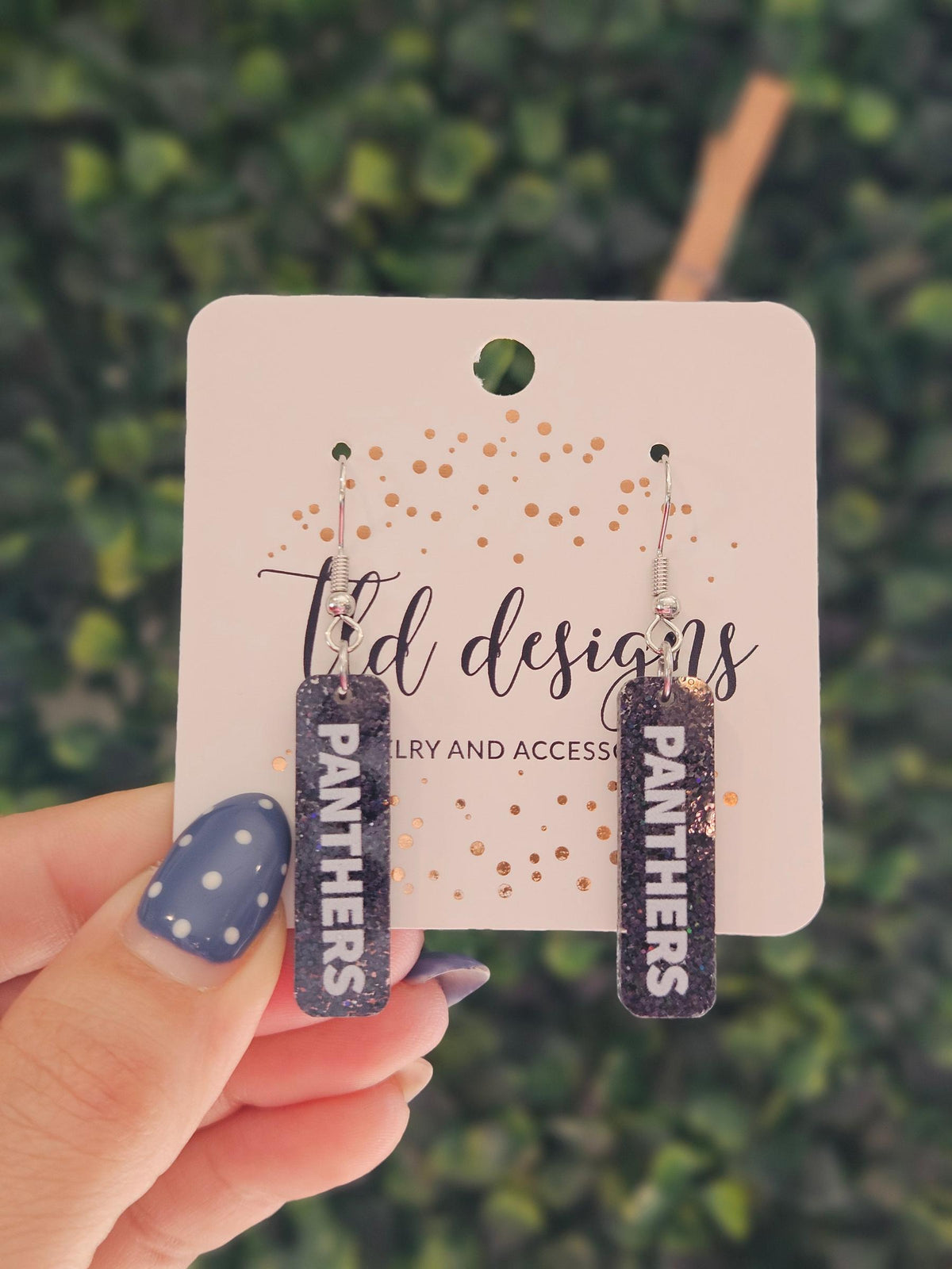 Shop Spirit Dangle Earrings - Panthers Black- at Ruby Joy Boutique, a Women's Clothing Store in Pickerington, Ohio