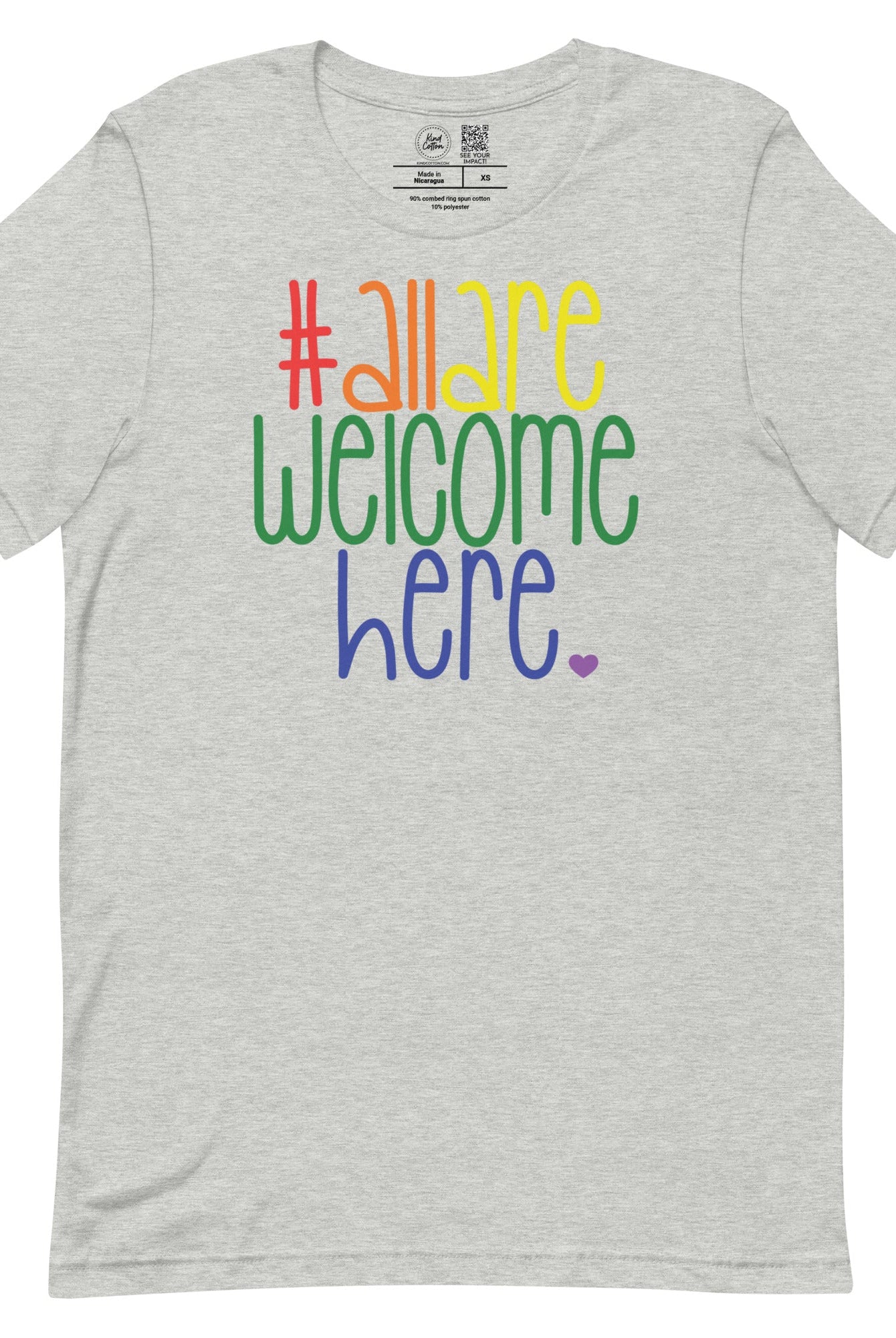 Shop All Are Welcome Here Classic Tee-Heather Grey at Ruby Joy Boutique, a Women's Clothing Store in Pickerington, Ohio