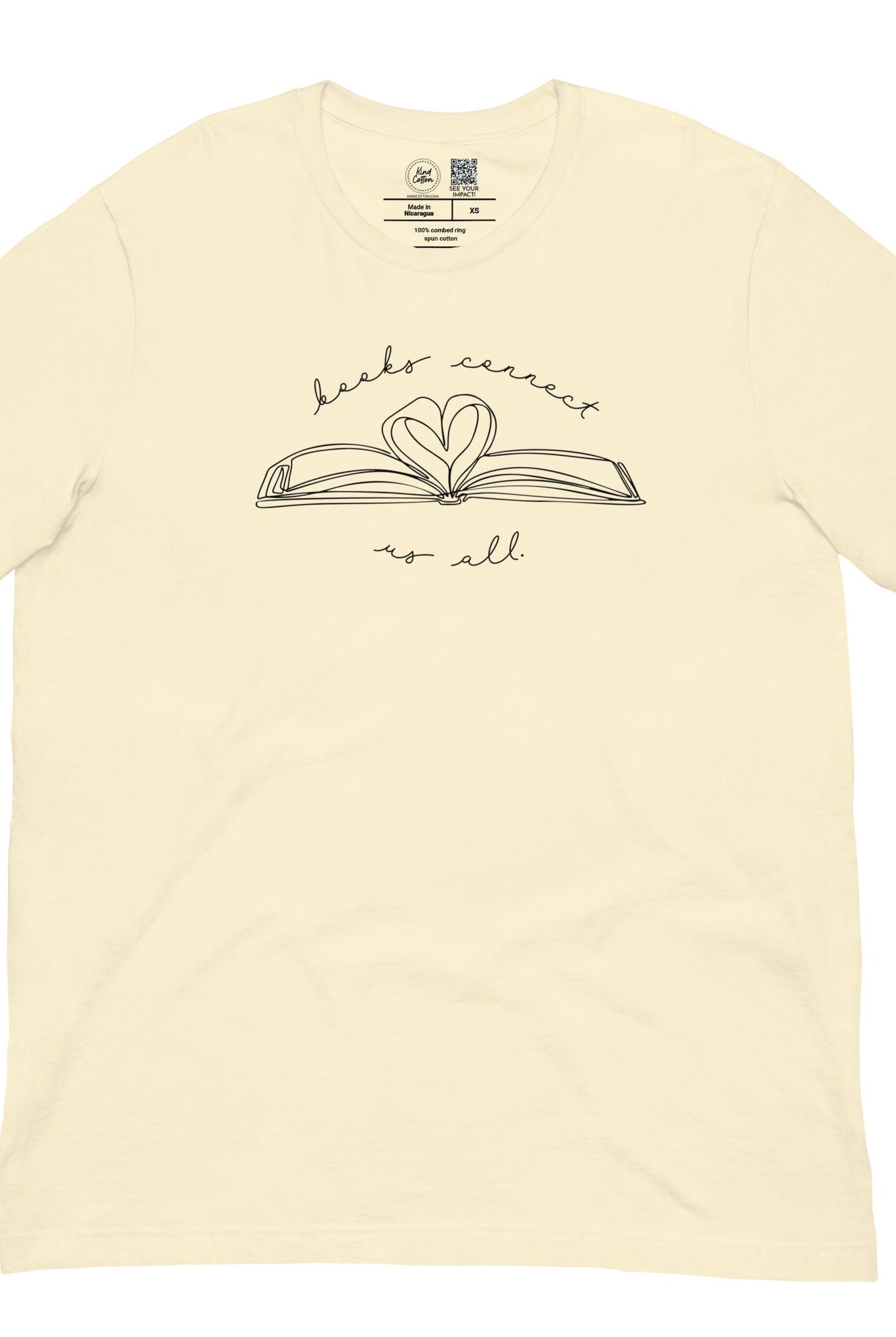 Shop Books Connect Us All Classic Tee | Kind Cotton-Natural at Ruby Joy Boutique, a Women's Clothing Store in Pickerington, Ohio