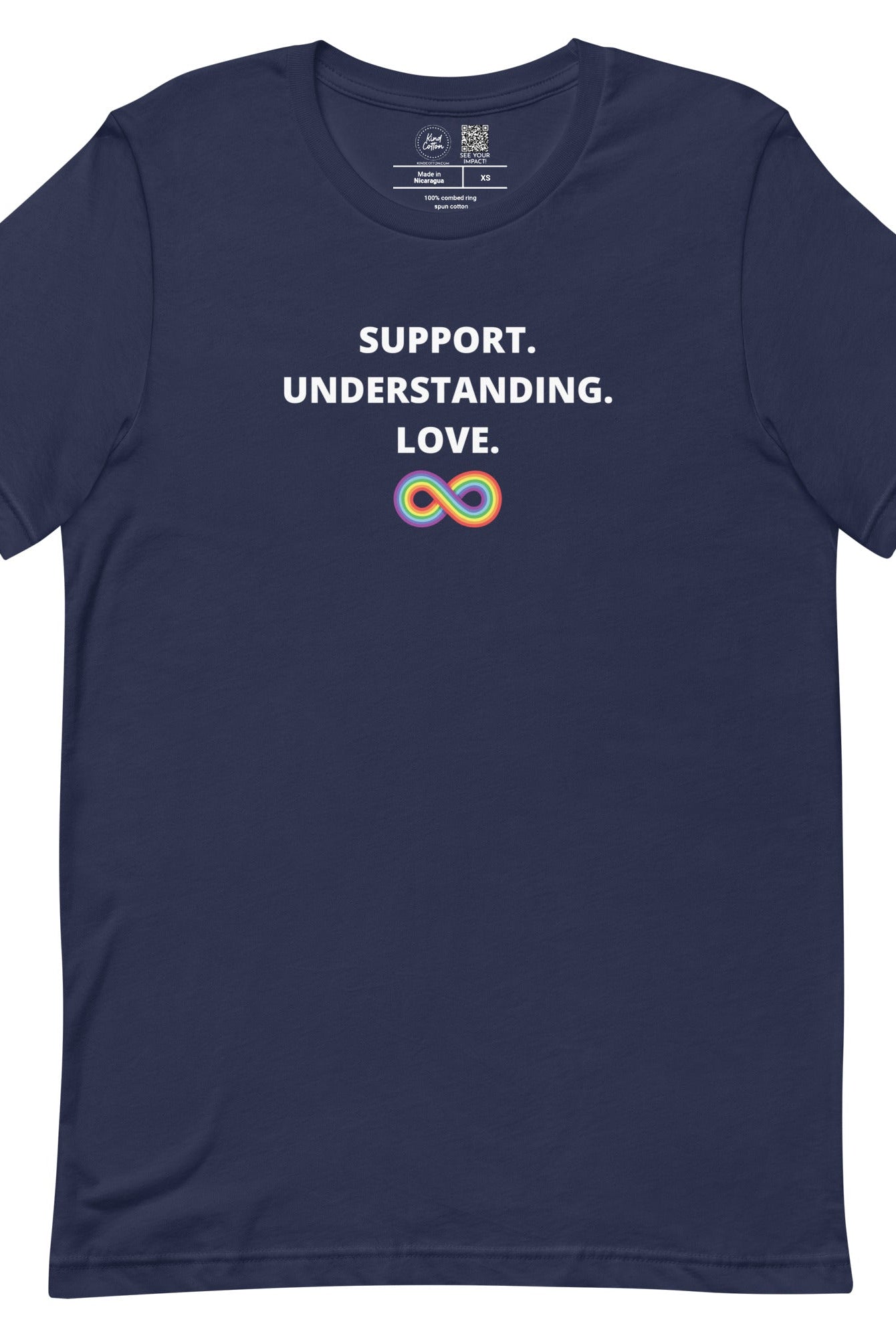 Shop Support Understanding Love Classic Tee-Navy at Ruby Joy Boutique, a Women's Clothing Store in Pickerington, Ohio