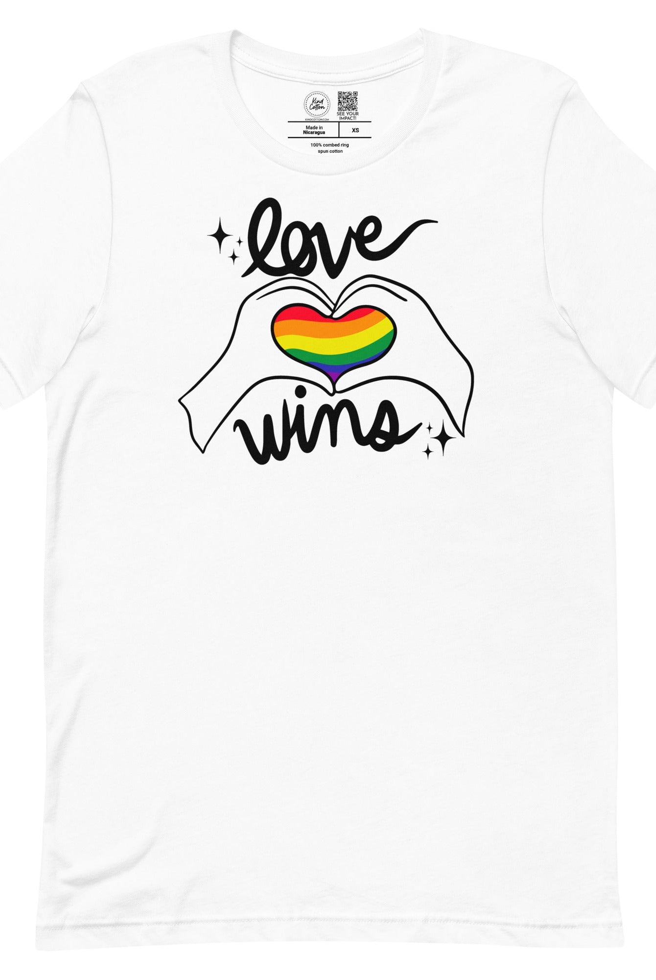 Shop Love Wins Classic Tee | Kind Cotton-White at Ruby Joy Boutique, a Women's Clothing Store in Pickerington, Ohio