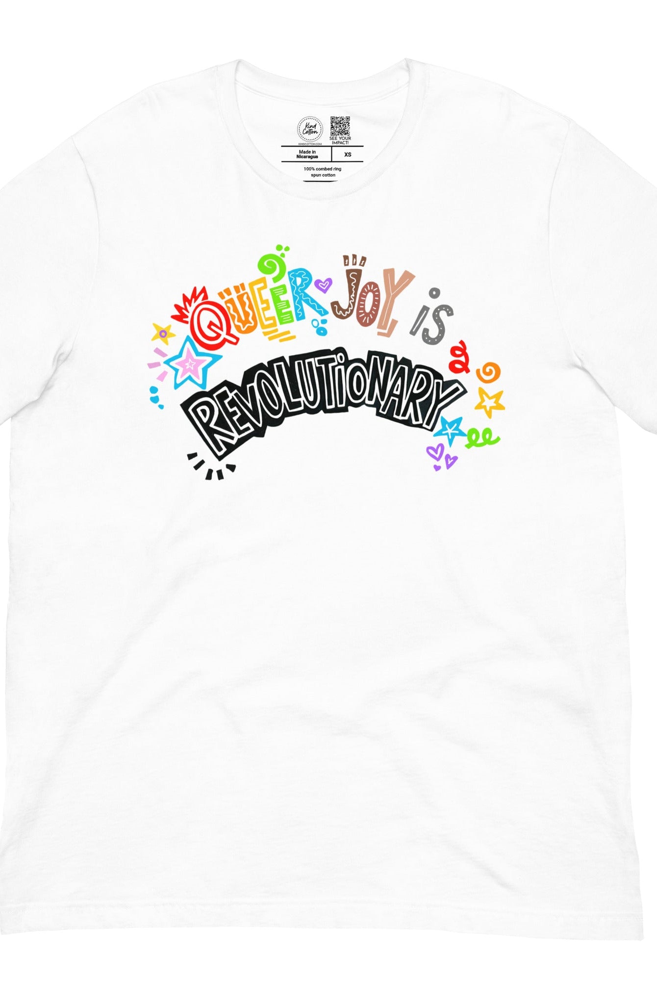 Shop Queer Joy is Revolutionary Classic Tee-White at Ruby Joy Boutique, a Women's Clothing Store in Pickerington, Ohio