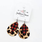 Shop 1.5" Layered Buffalo Plaid Earrings - 3 Colors-Earrings at Ruby Joy Boutique, a Women's Clothing Store in Pickerington, Ohio