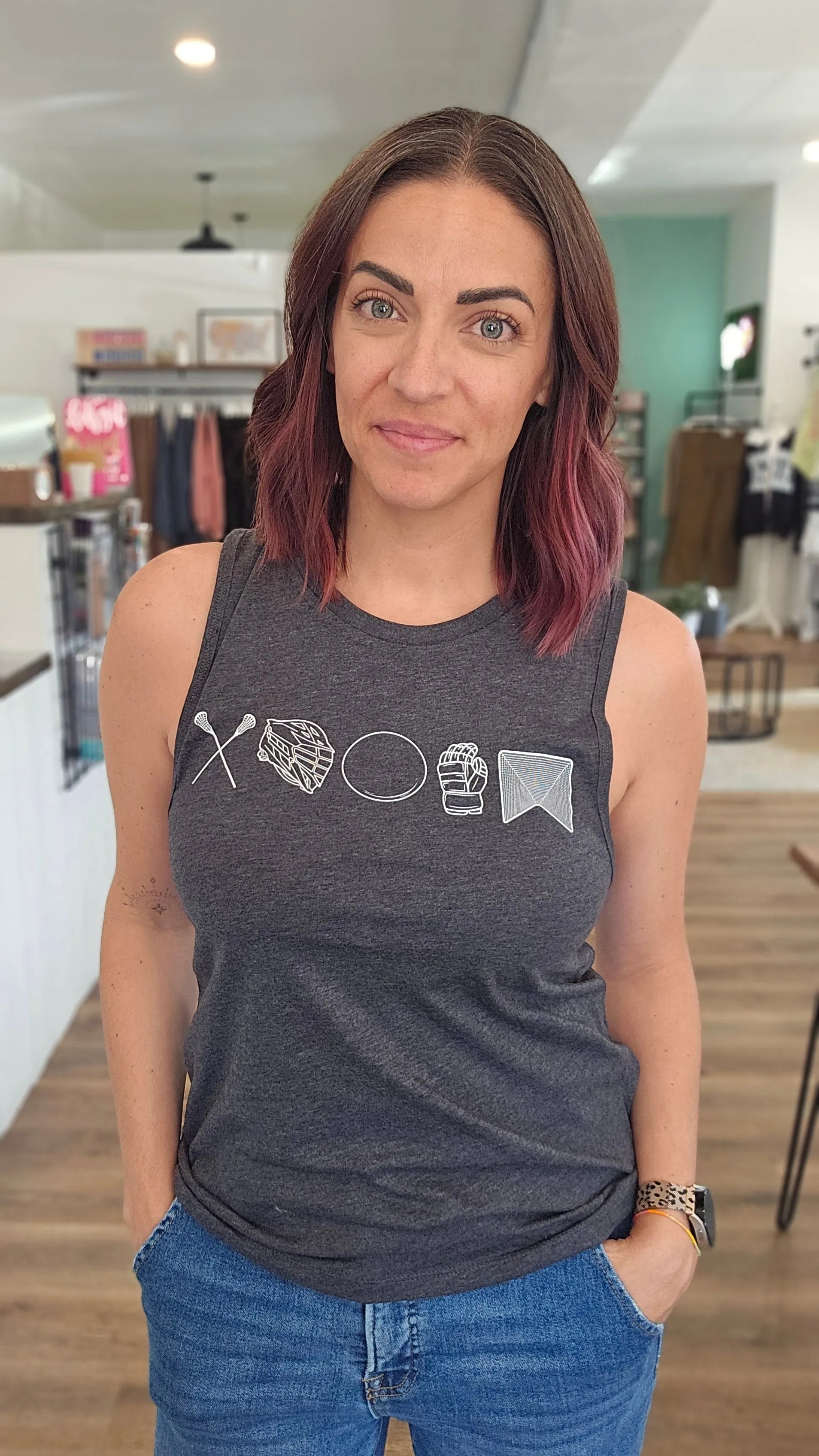 Shop 256 Lacrosse Graphic Tees | Muscle Tanks-Lacrosse Icons at Ruby Joy Boutique, a Women's Clothing Store in Pickerington, Ohio